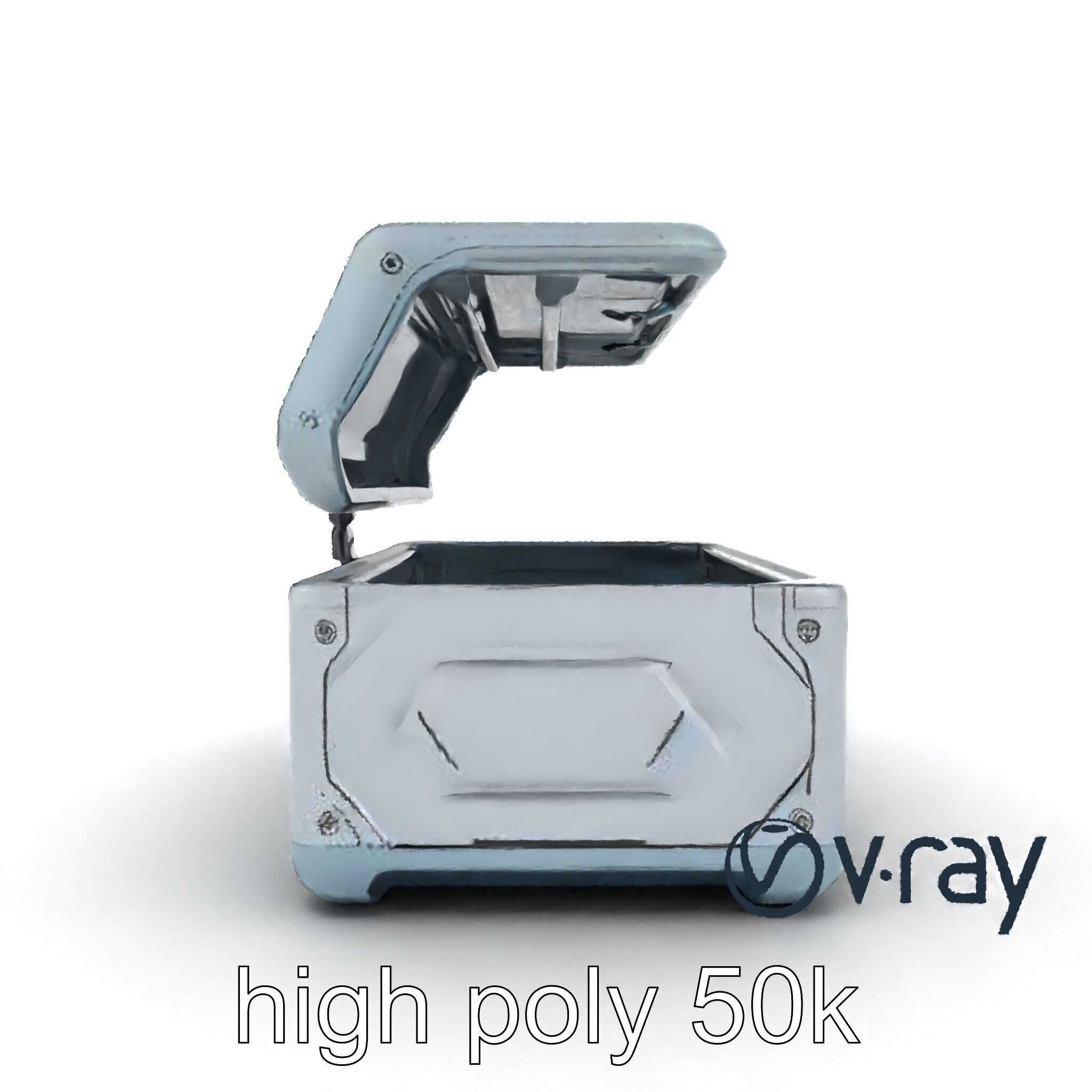 Futuristic Cylindrical Storage Trunk model pack Low-poly 3D model_20