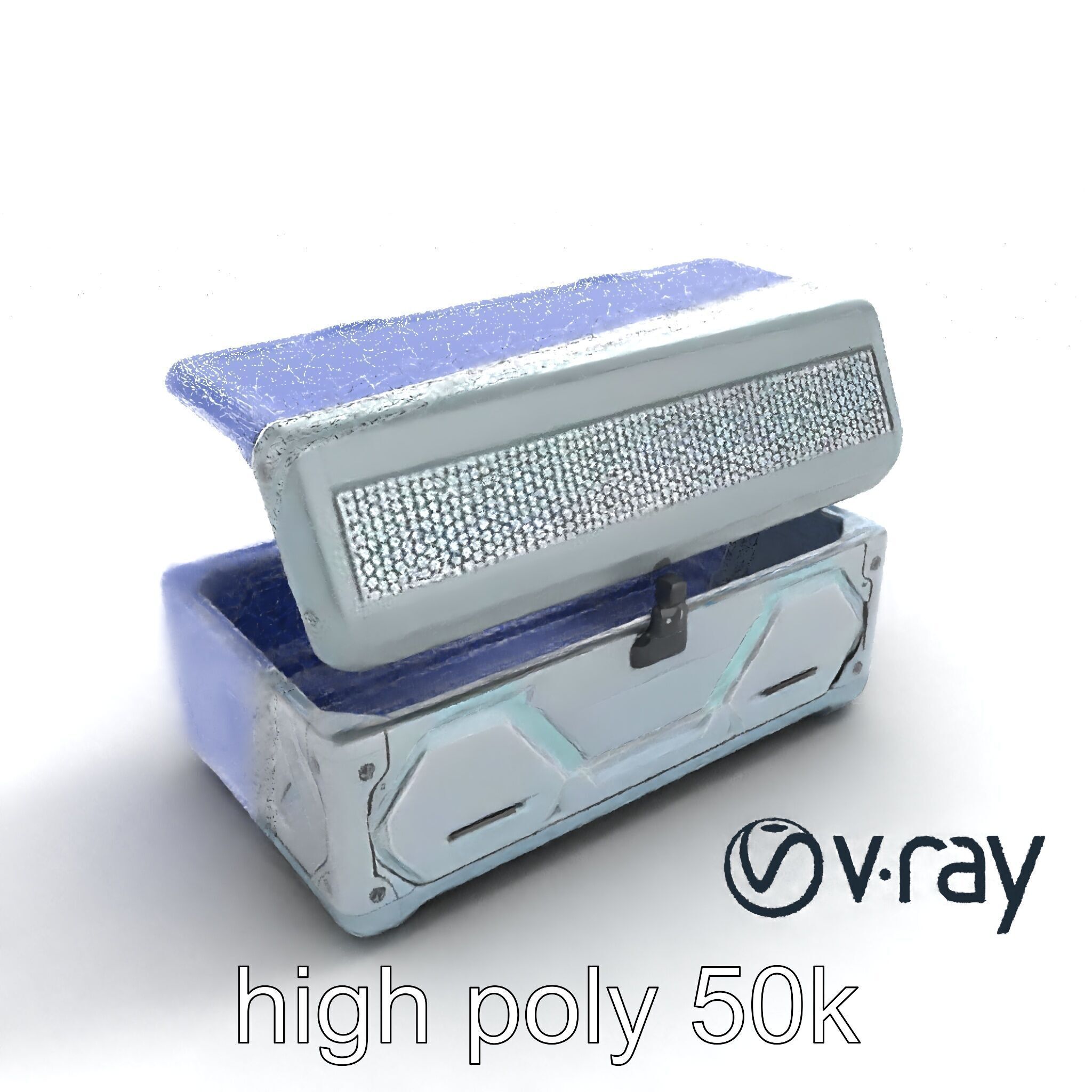 Futuristic Cylindrical Storage Trunk model pack Low-poly 3D model_28