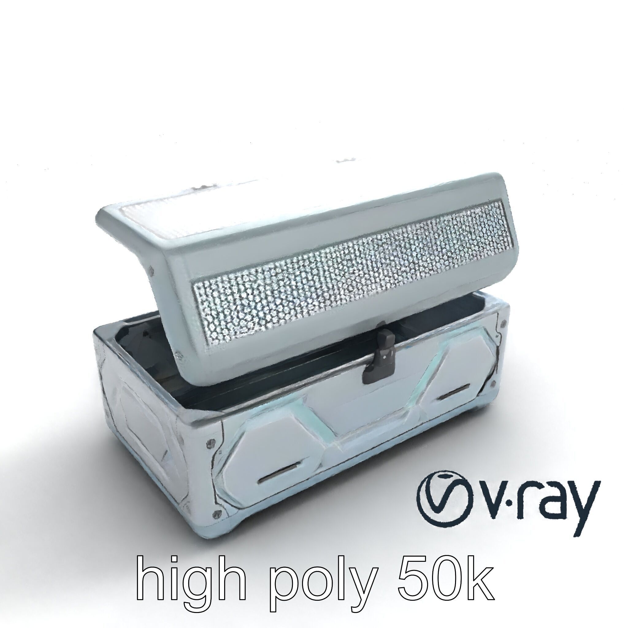 Futuristic Cylindrical Storage Trunk model pack Low-poly 3D model_29