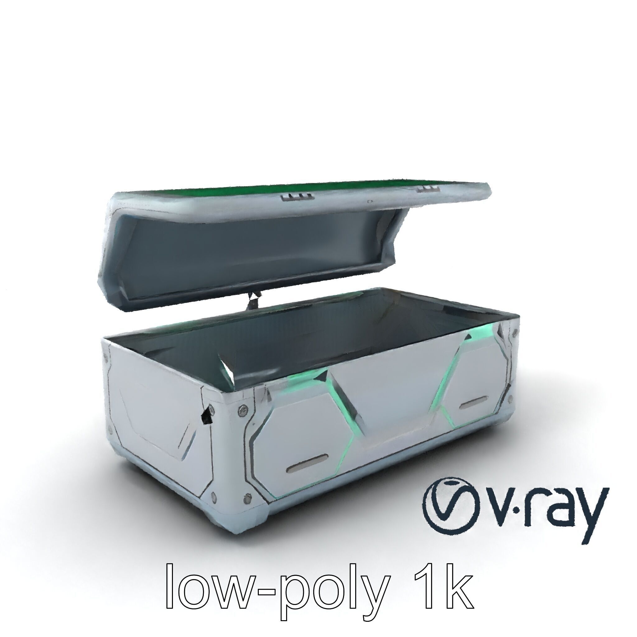 Futuristic Cylindrical Storage Trunk model pack Low-poly 3D model_5