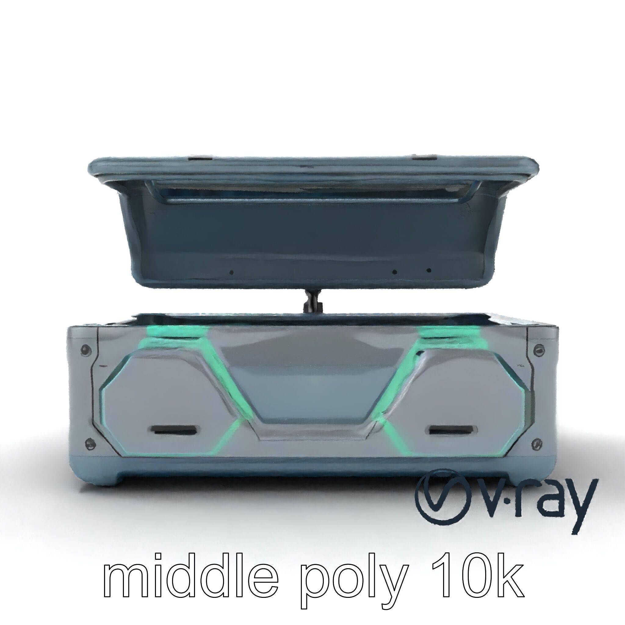 Futuristic Cylindrical Storage Trunk model pack Low-poly 3D model_22