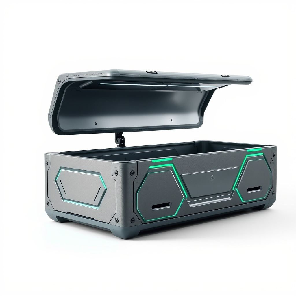 Futuristic Cylindrical Storage Trunk model pack Low-poly 3D model_4