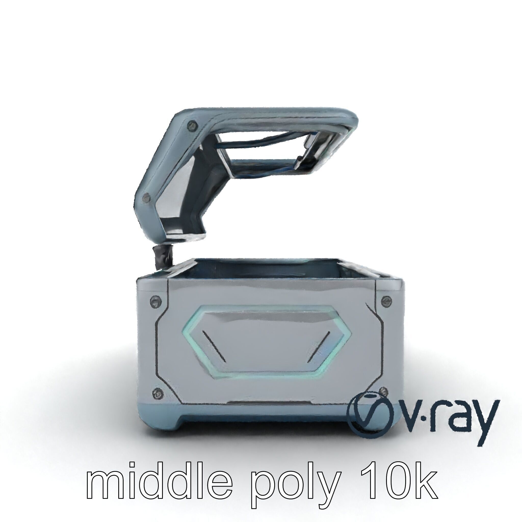 Futuristic Cylindrical Storage Trunk model pack Low-poly 3D model_21