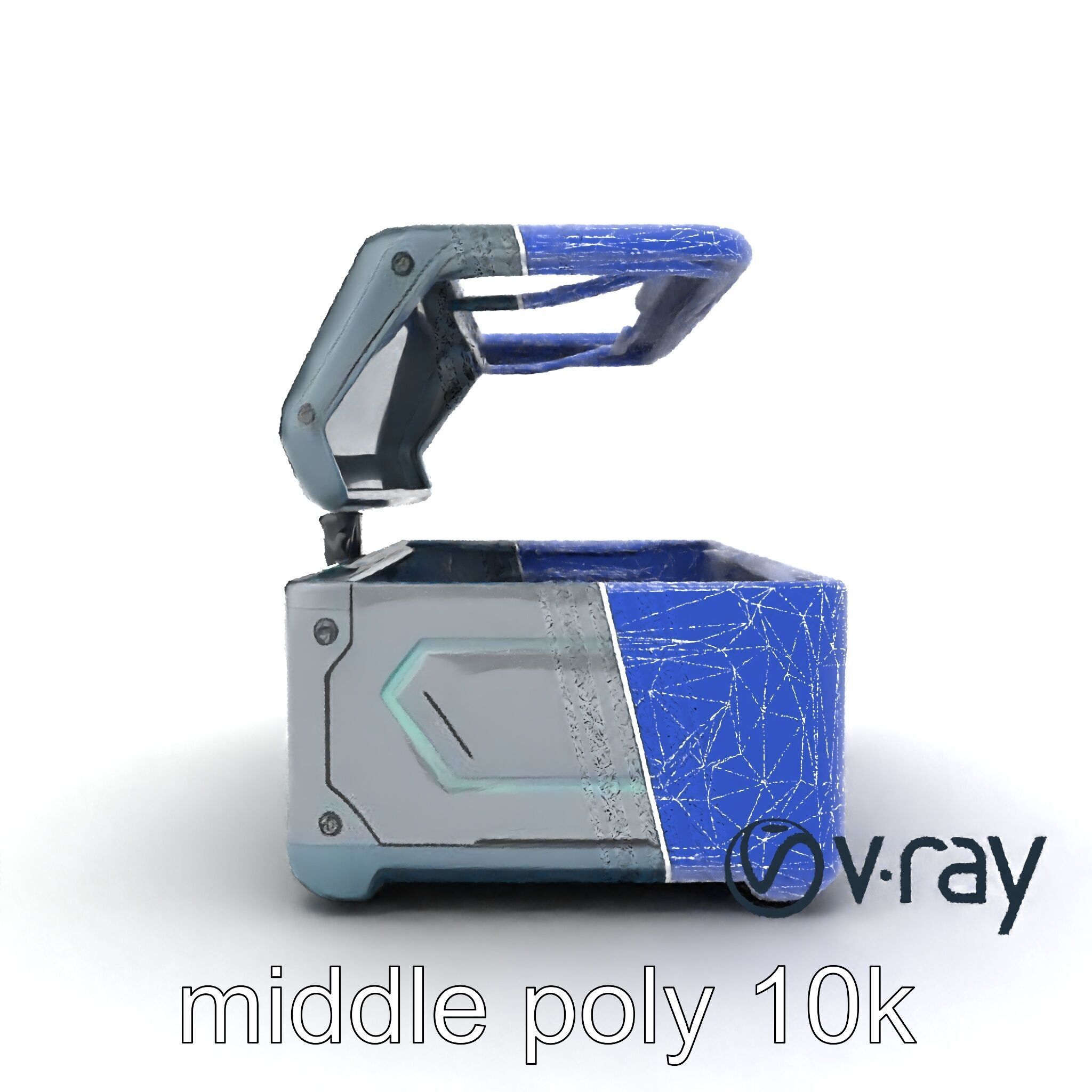 Futuristic Cylindrical Storage Trunk model pack Low-poly 3D model_18