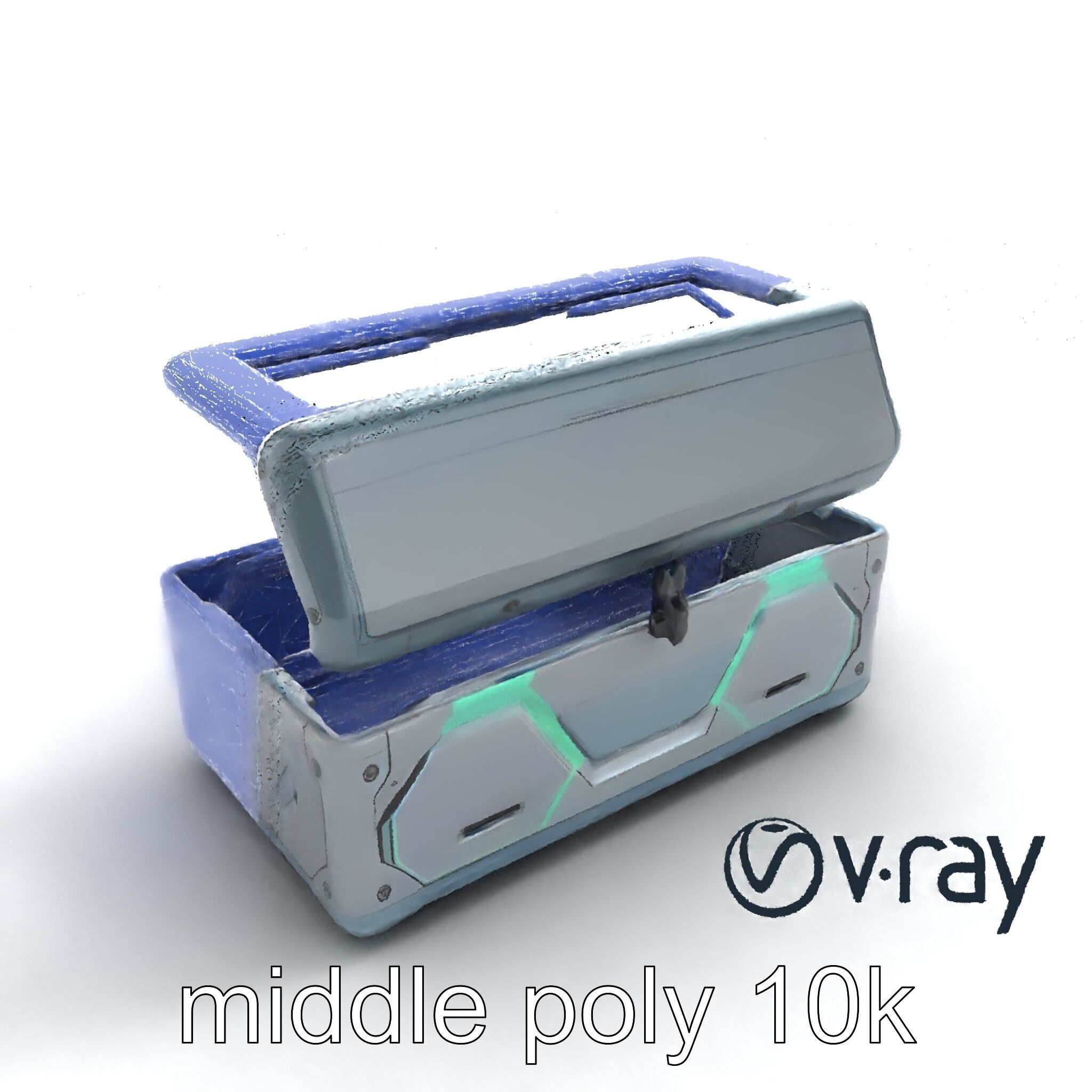 Futuristic Cylindrical Storage Trunk model pack Low-poly 3D model_11