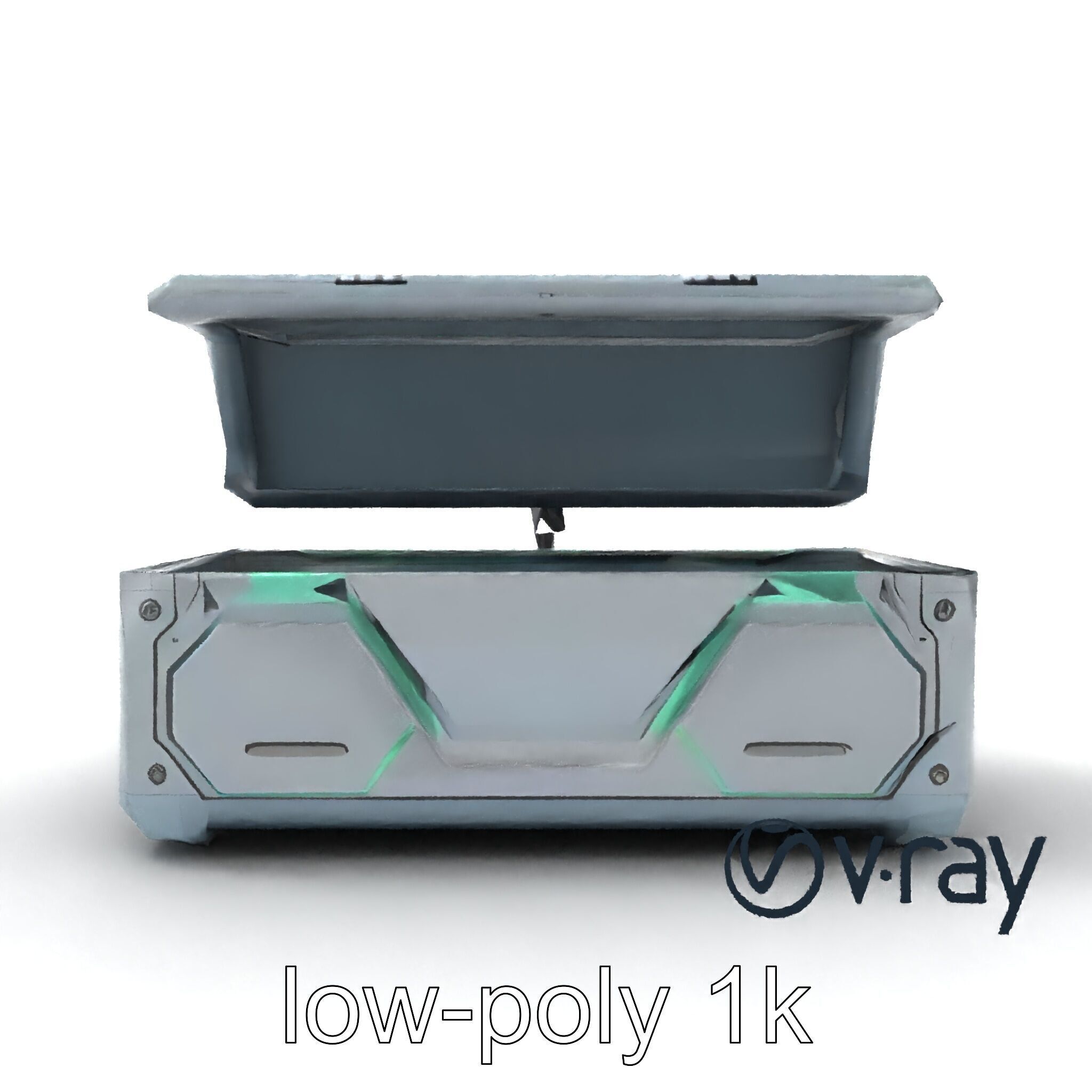 Futuristic Cylindrical Storage Trunk model pack Low-poly 3D model_19