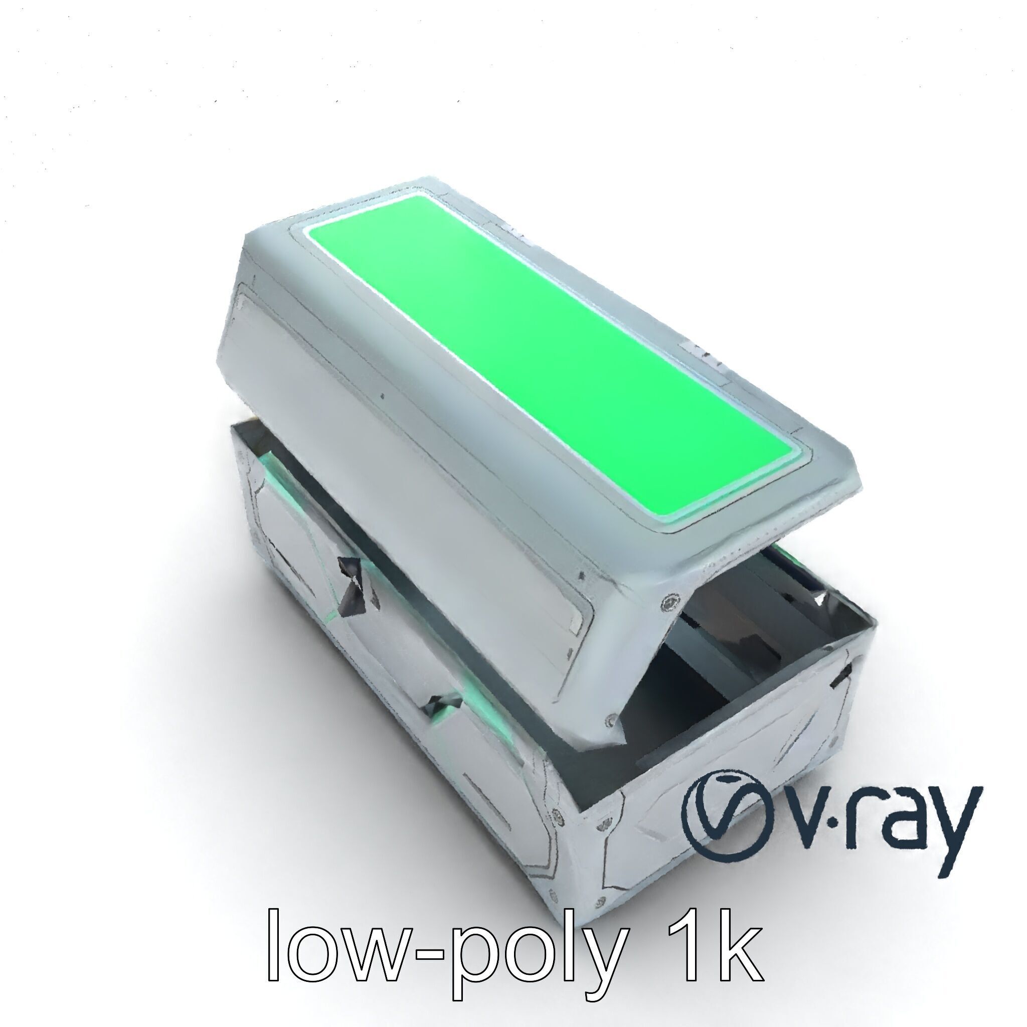 Futuristic Cylindrical Storage Trunk model pack Low-poly 3D model_13