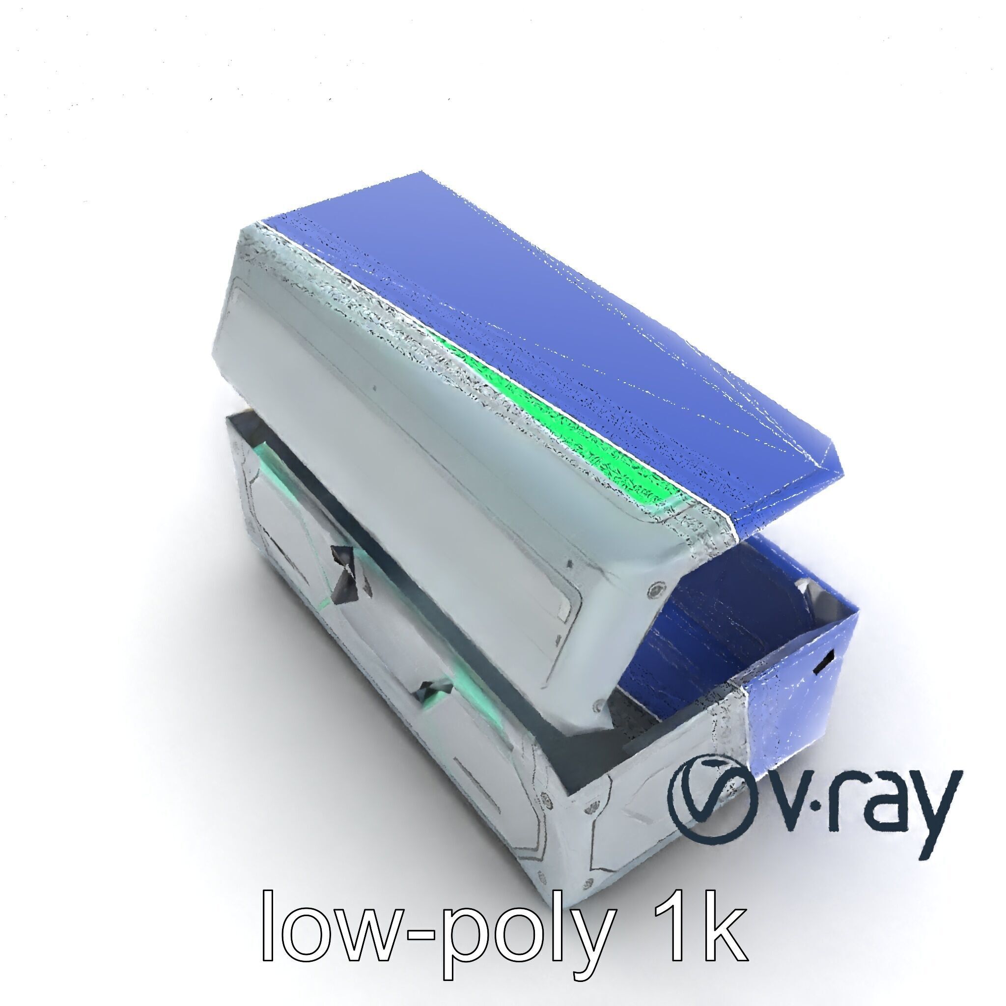 Futuristic Cylindrical Storage Trunk model pack Low-poly 3D model_15