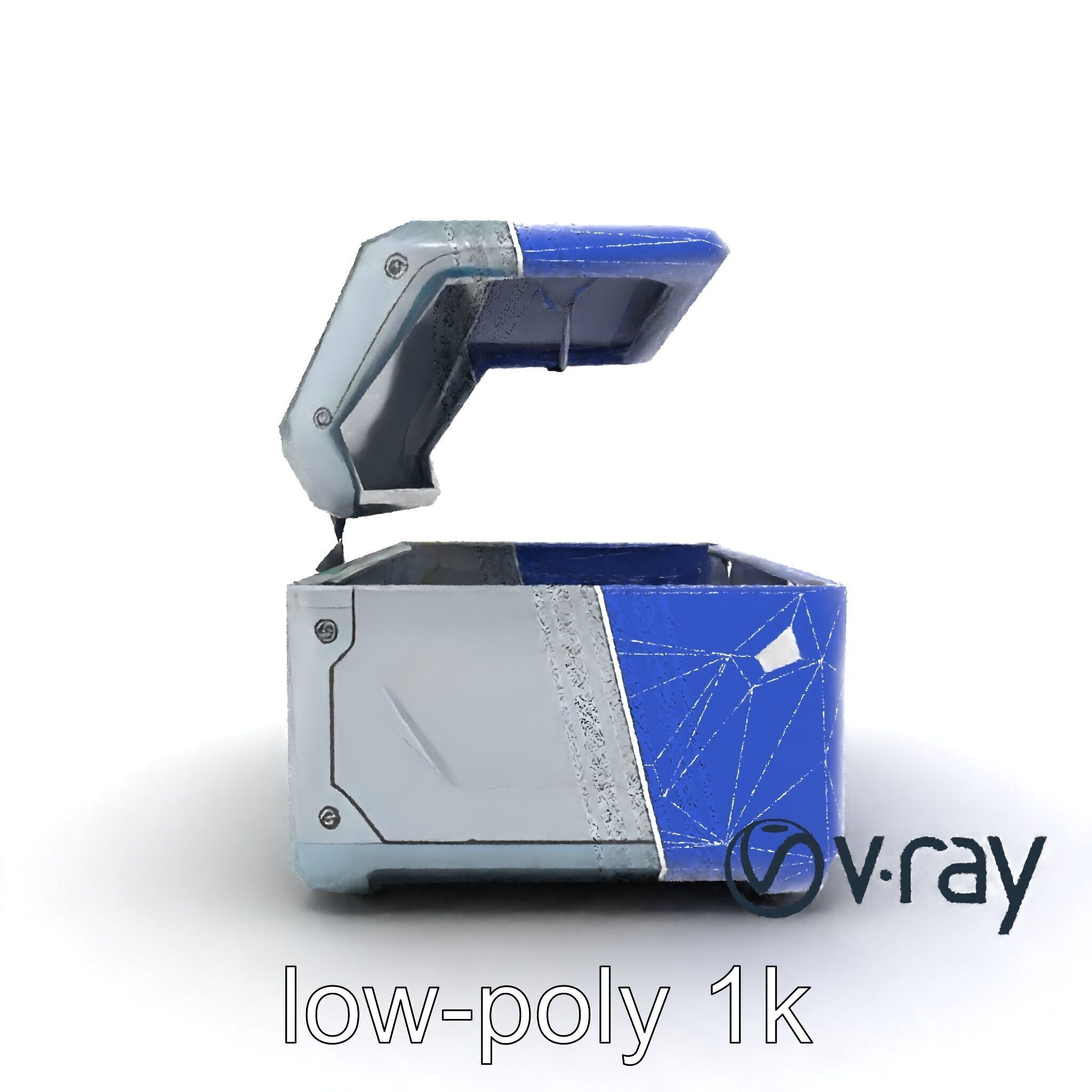 Futuristic Cylindrical Storage Trunk model pack Low-poly 3D model_23