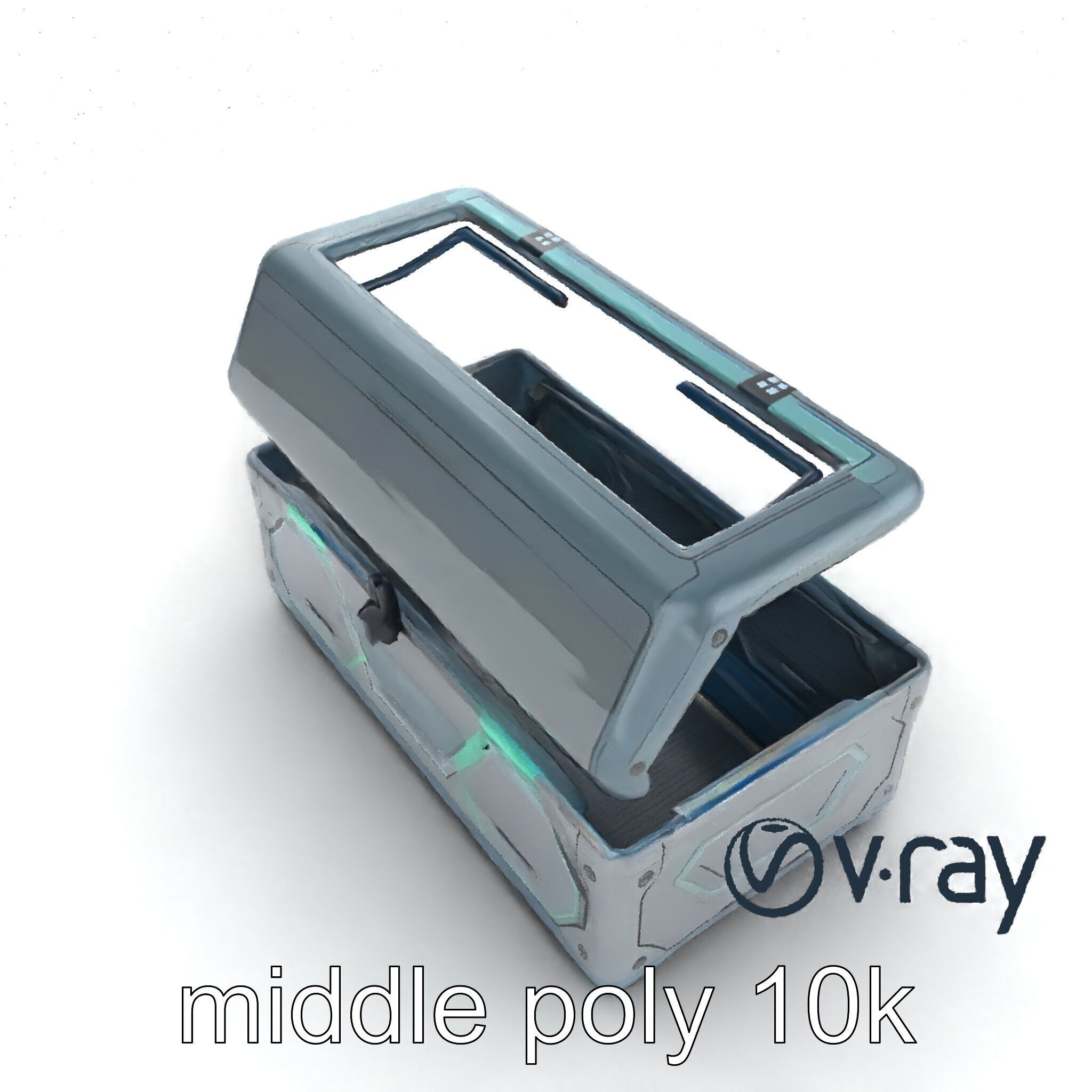 Futuristic Cylindrical Storage Trunk model pack Low-poly 3D model_17