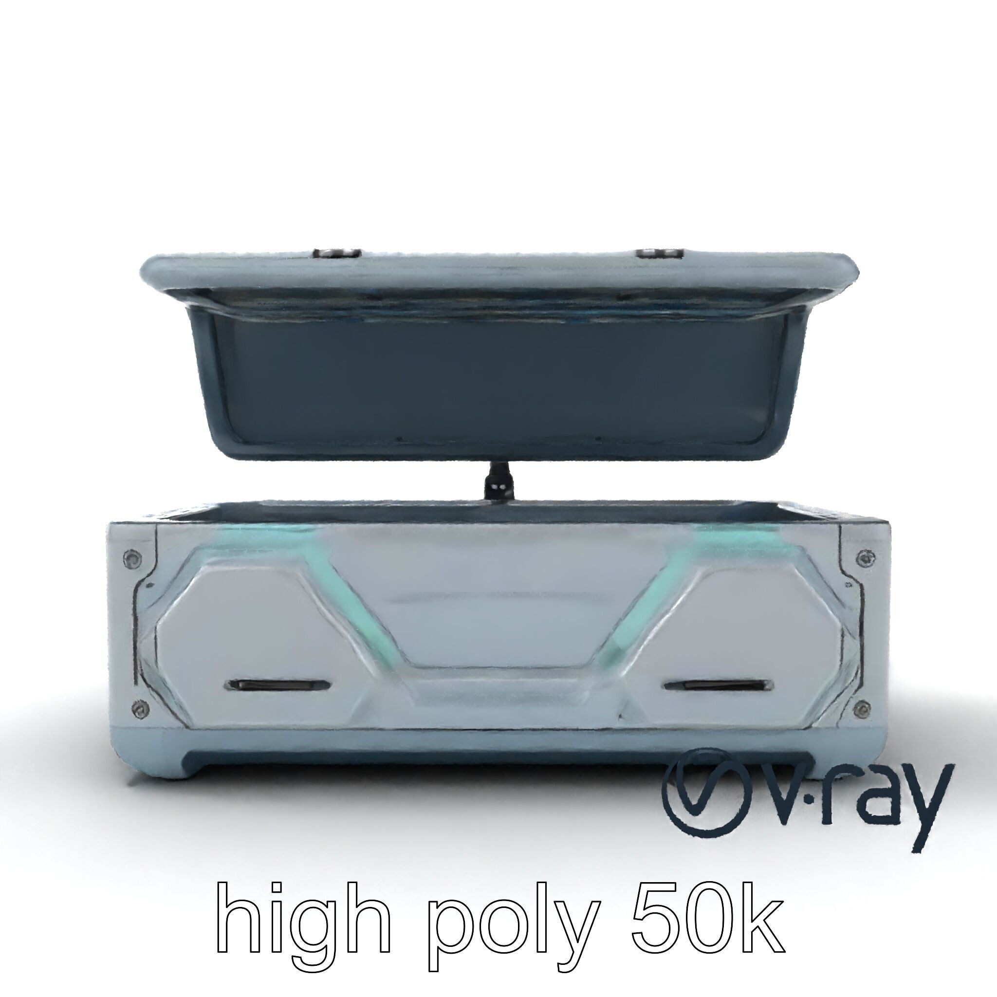 Futuristic Cylindrical Storage Trunk model pack Low-poly 3D model_14