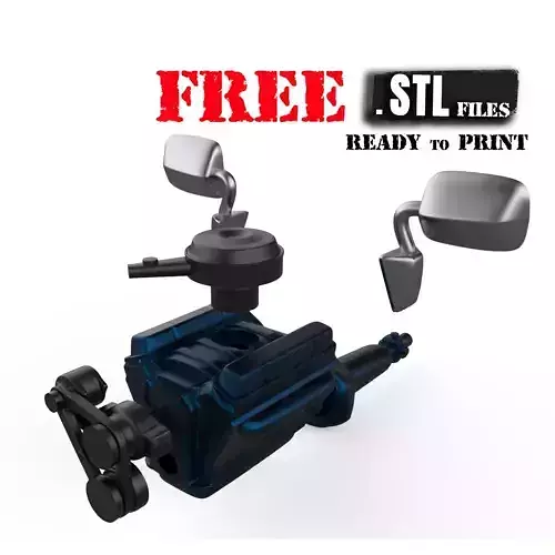 Free Engine and Mirror for Chevy G10 Van  3D printable STL model