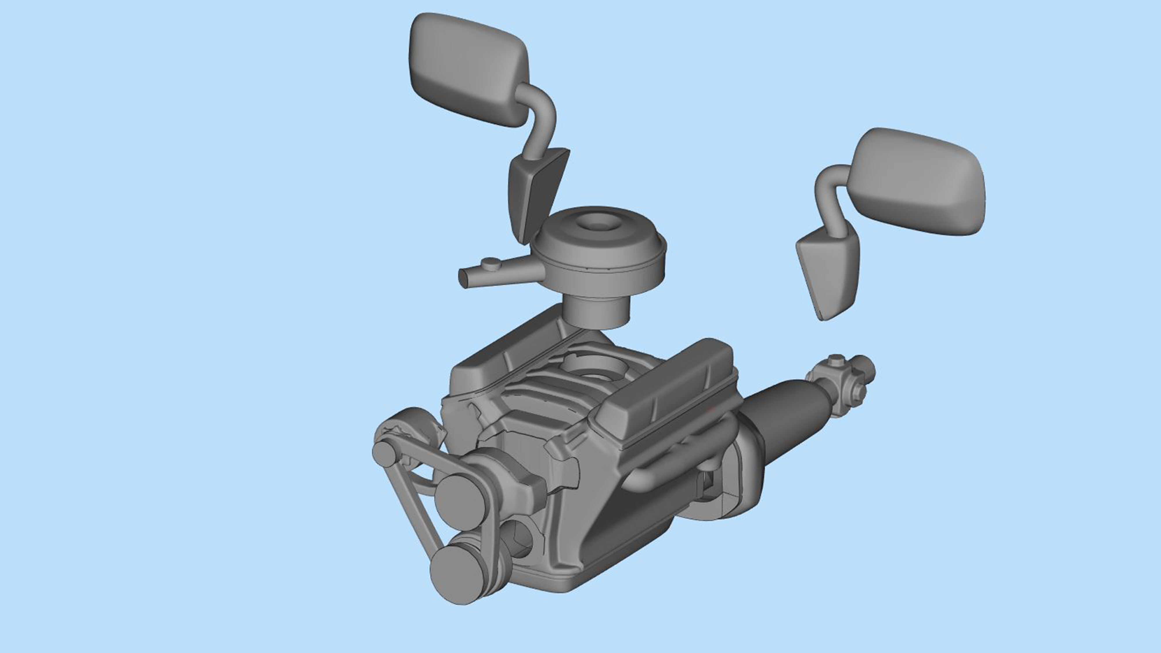 Free Engine and Mirror for Chevy G10 Van 3D printable STL model free 3D ...