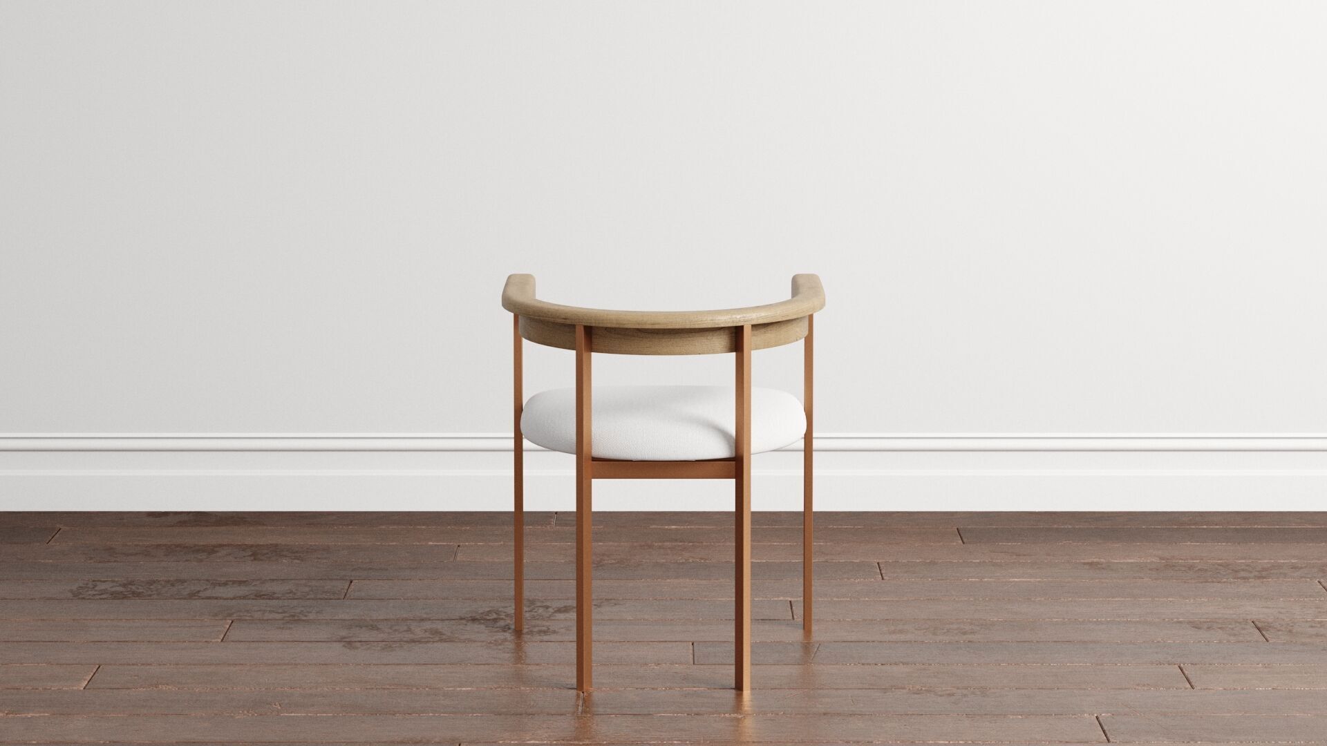 Tulip Upholstered Dining Armchair and Radius Table 3D model_6