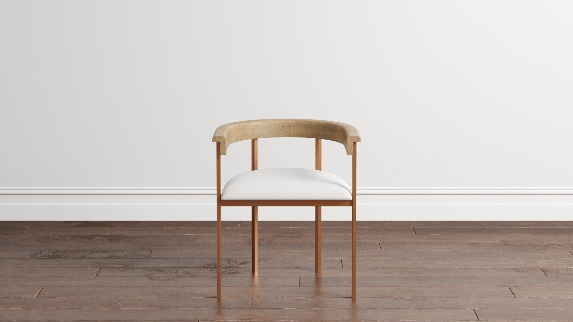 Tulip Upholstered Dining Armchair and Radius Table 3D model_2