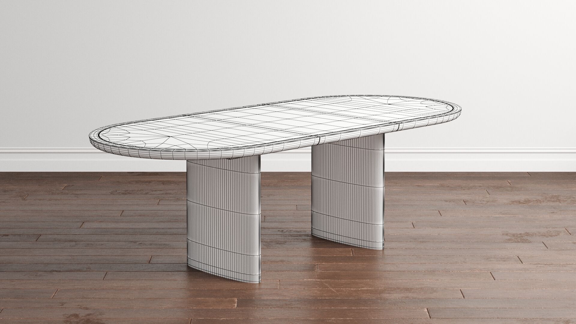 Tulip Upholstered Dining Armchair and Radius Table 3D model_16