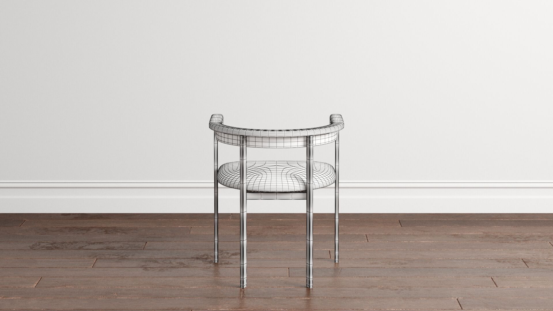 Tulip Upholstered Dining Armchair and Radius Table 3D model_11