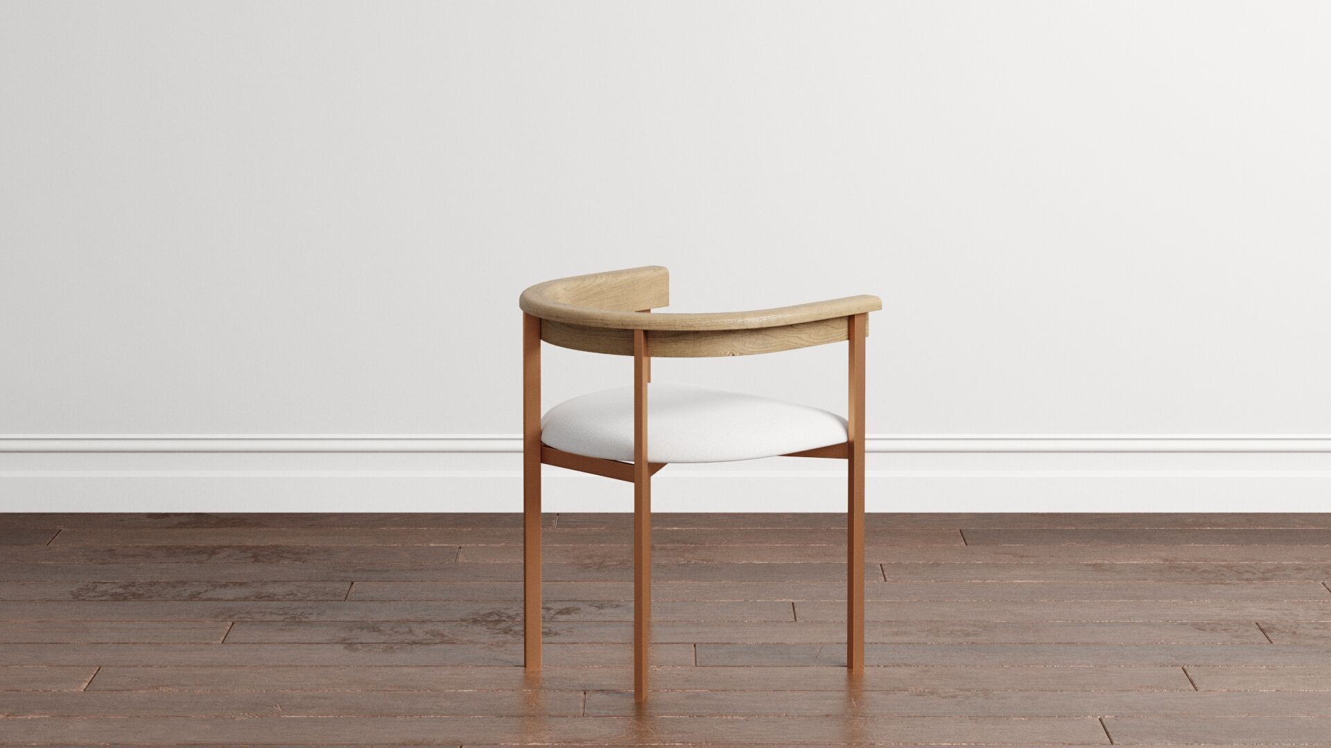 Tulip Upholstered Dining Armchair and Radius Table 3D model_5