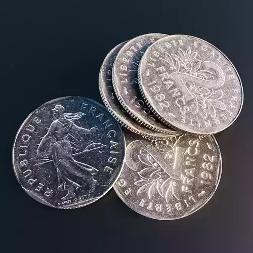  French 2 francs coin