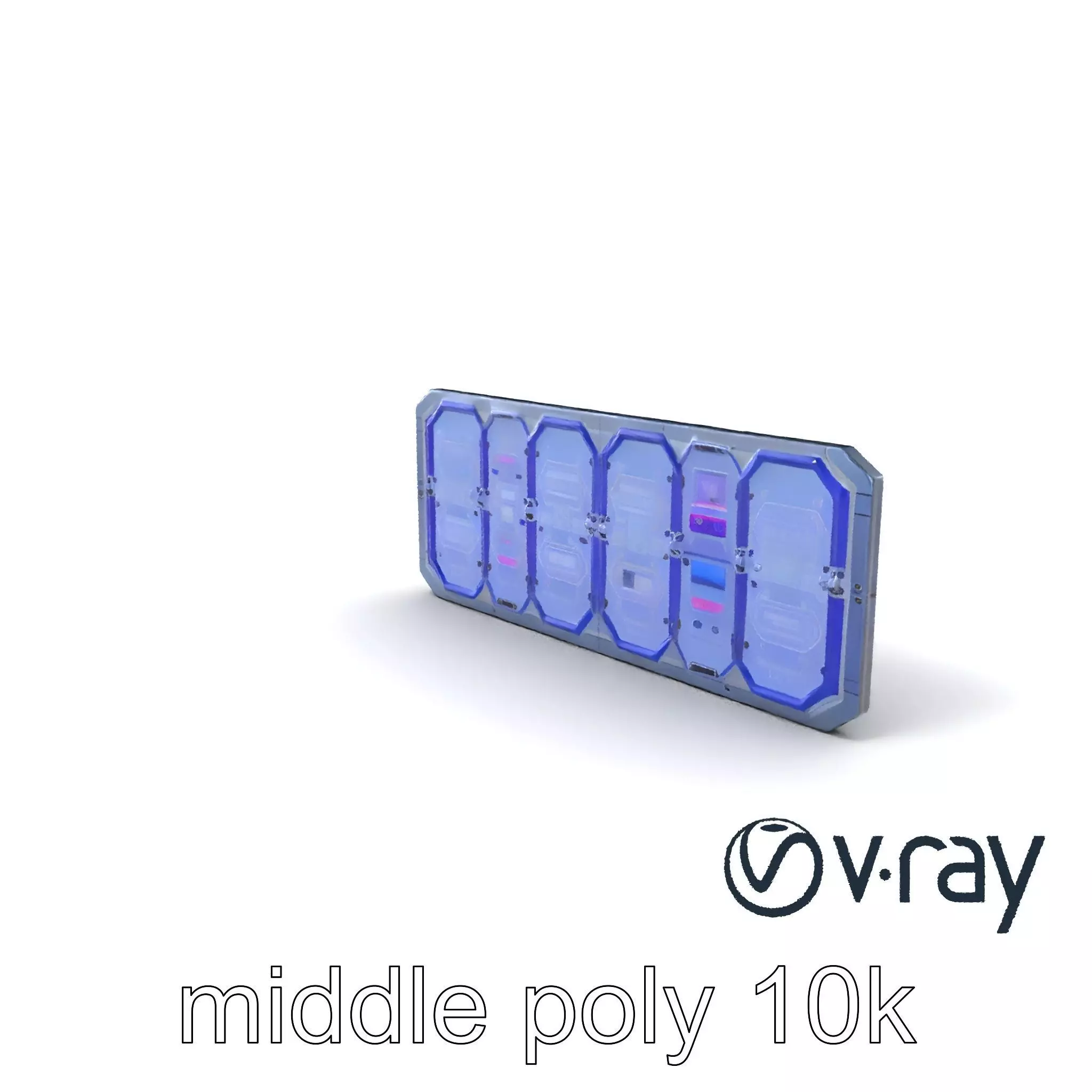 Intergalactic Lab Wall Structure Model Pack with Holographic ... Low-poly 3D model_0