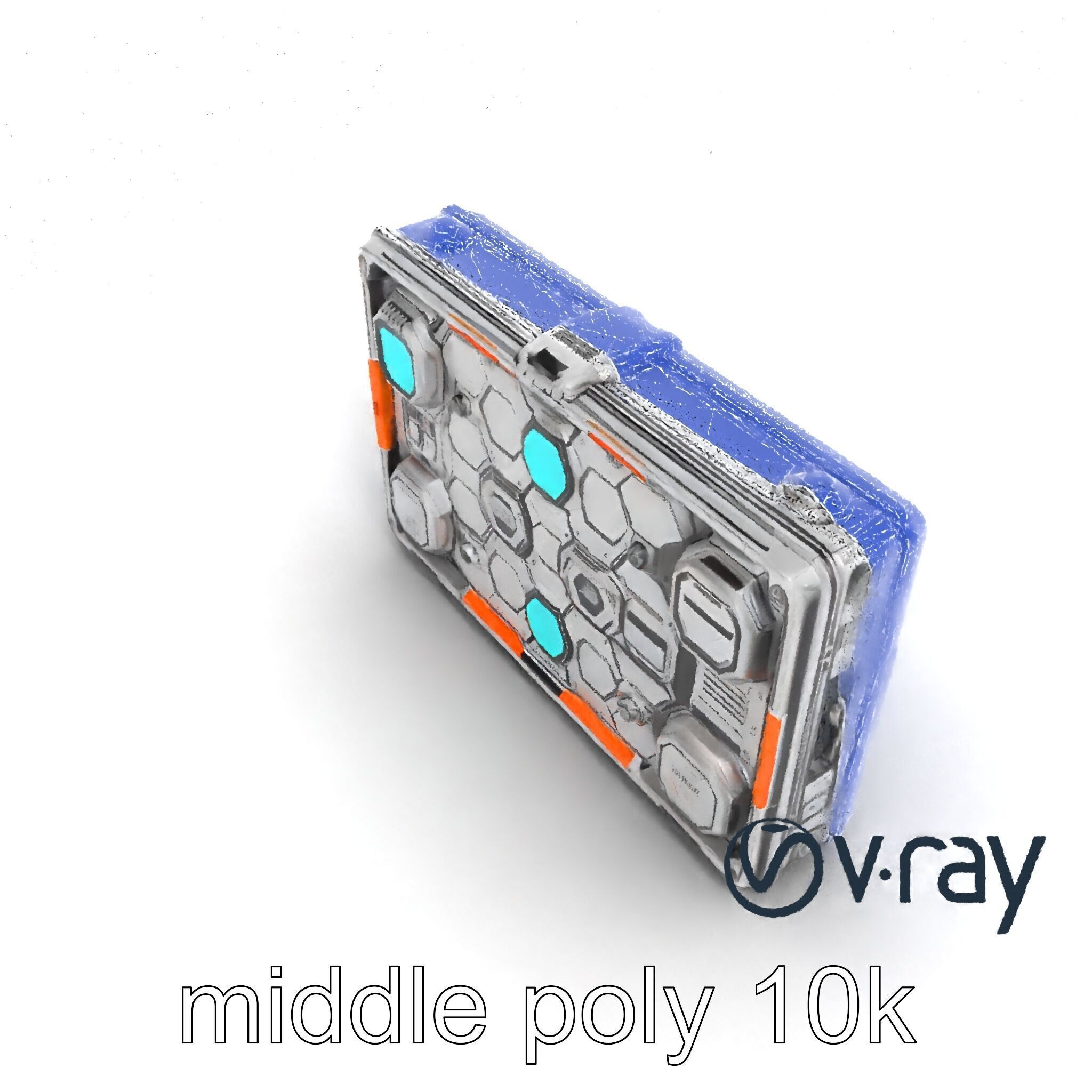 Futuristic Space Station Wall Module model pack Low-poly 3D model_29