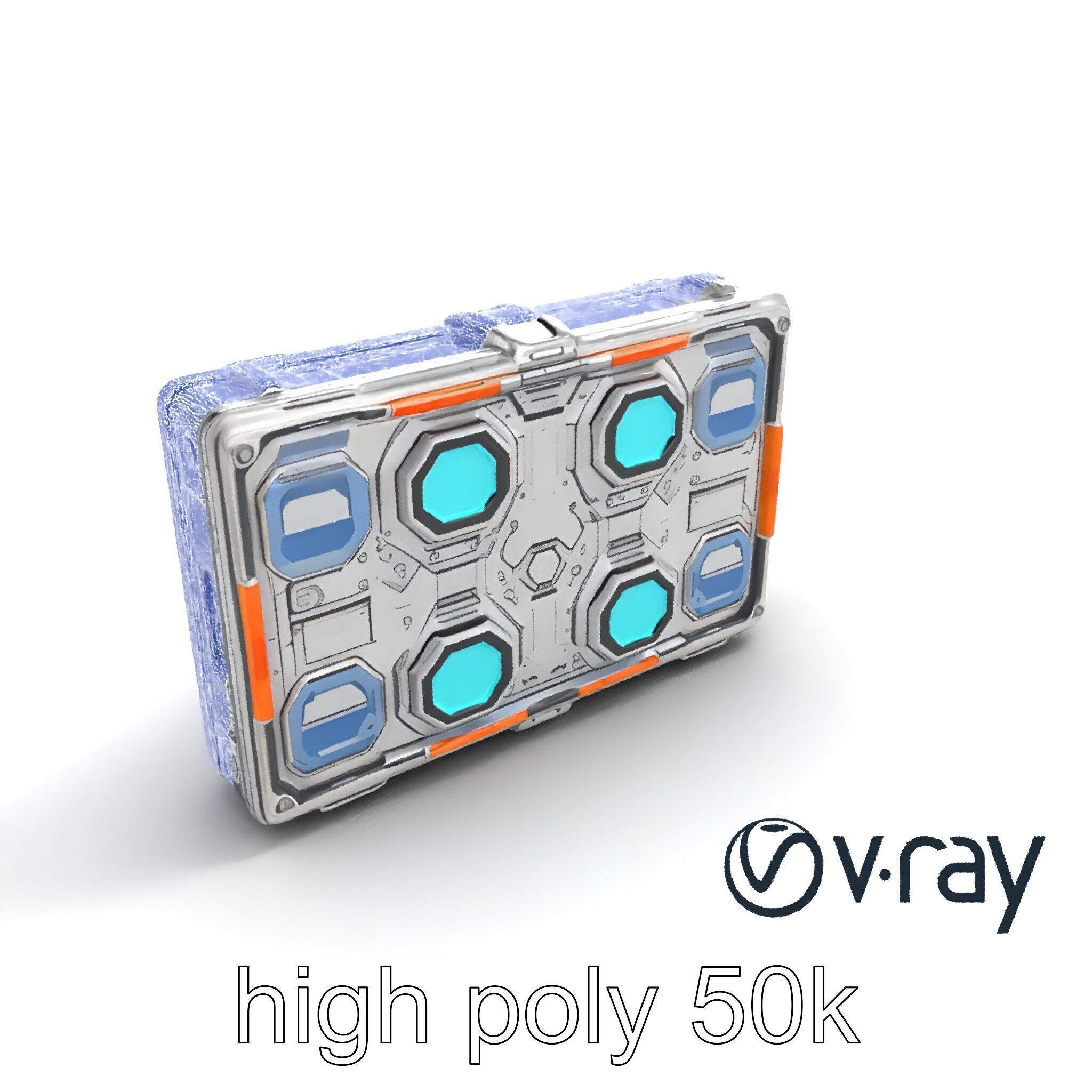 Futuristic Space Station Wall Module model pack Low-poly 3D model_18