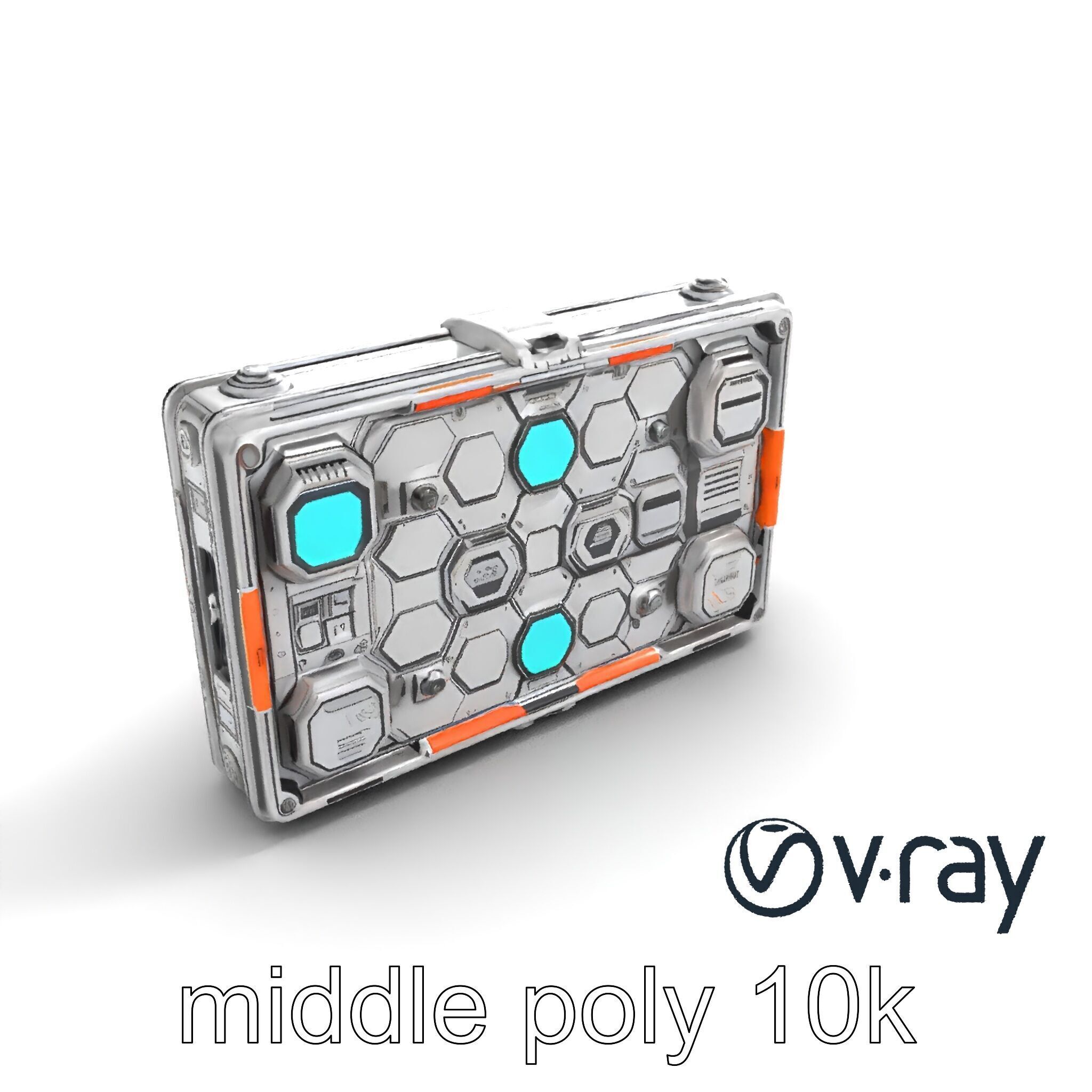 Futuristic Space Station Wall Module model pack Low-poly 3D model_7