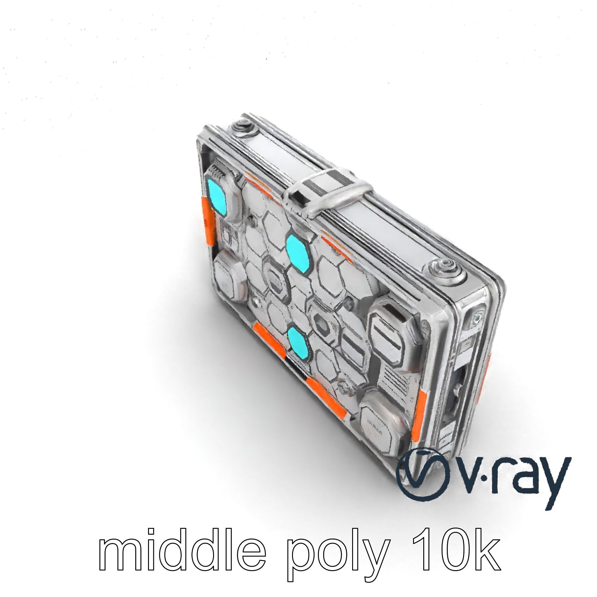 Futuristic Space Station Wall Module model pack Low-poly 3D model_16