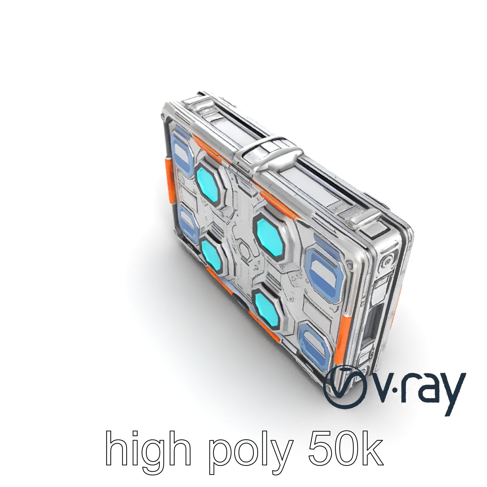 Futuristic Space Station Wall Module model pack Low-poly 3D model_17