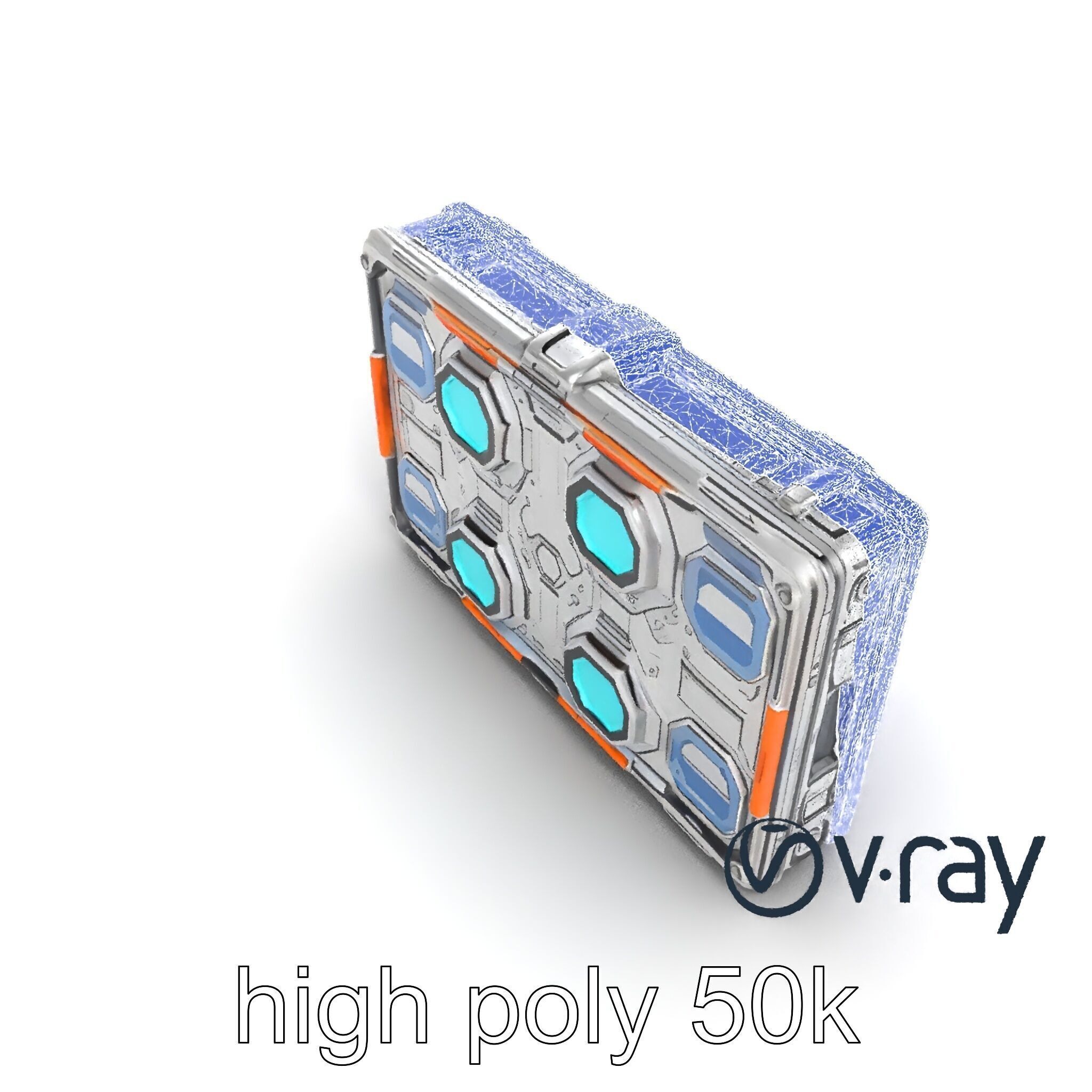 Futuristic Space Station Wall Module model pack Low-poly 3D model_30
