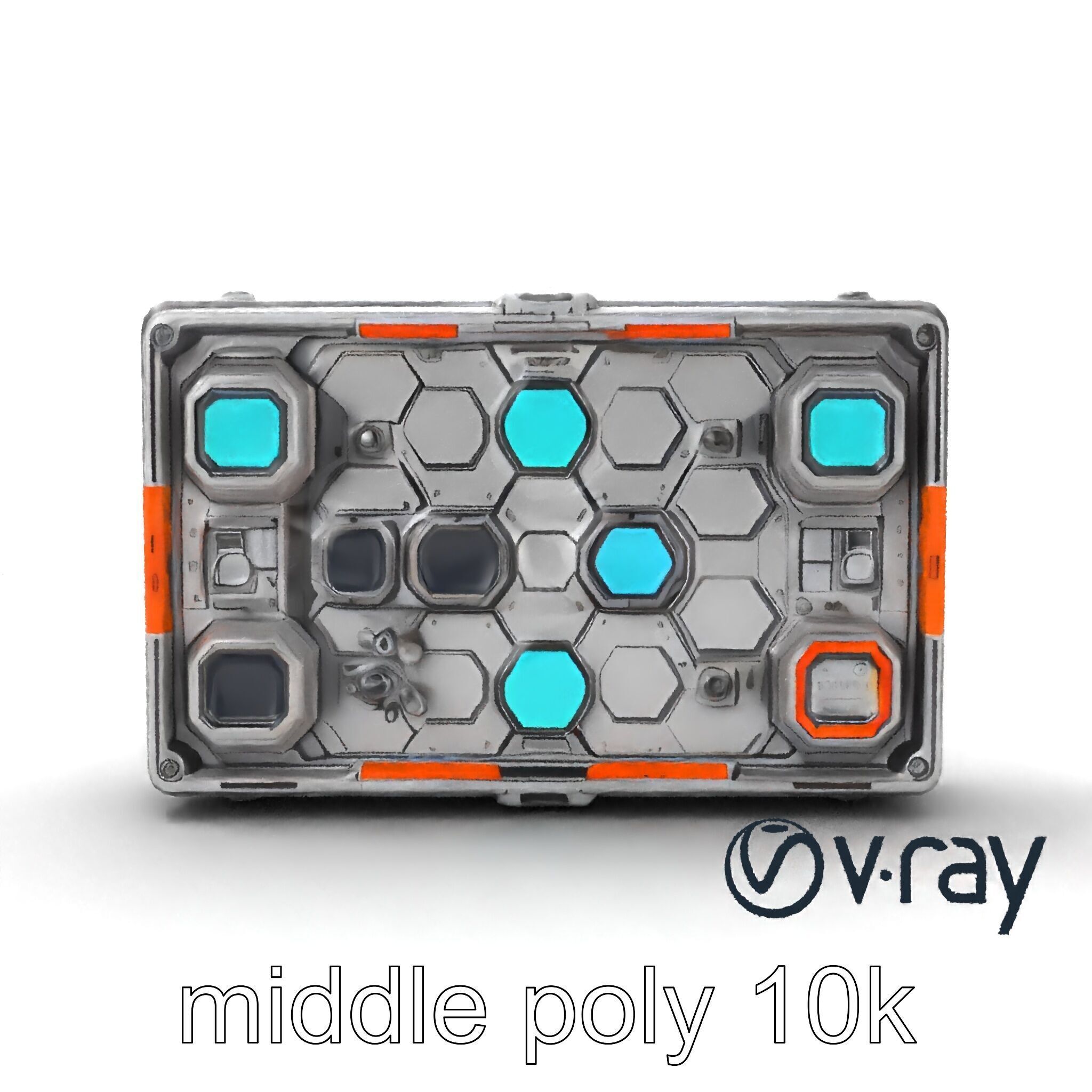 Futuristic Space Station Wall Module model pack Low-poly 3D model_14