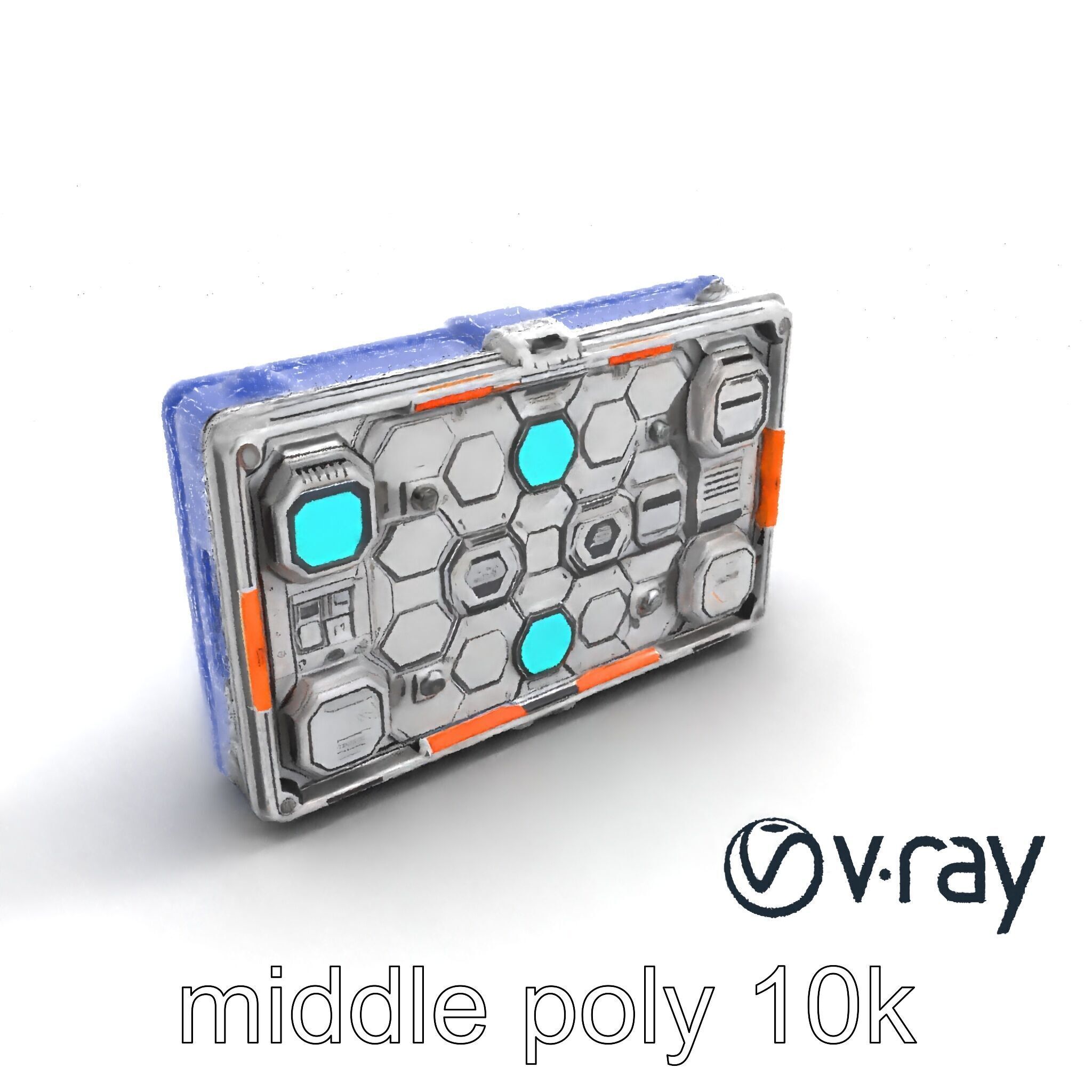 Futuristic Space Station Wall Module model pack Low-poly 3D model_10