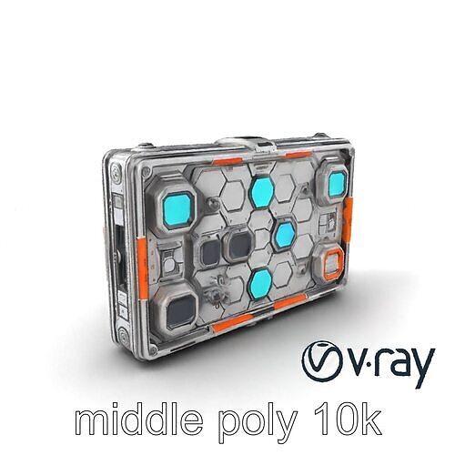 Futuristic Space Station Wall Module model pack Low-poly 3D model