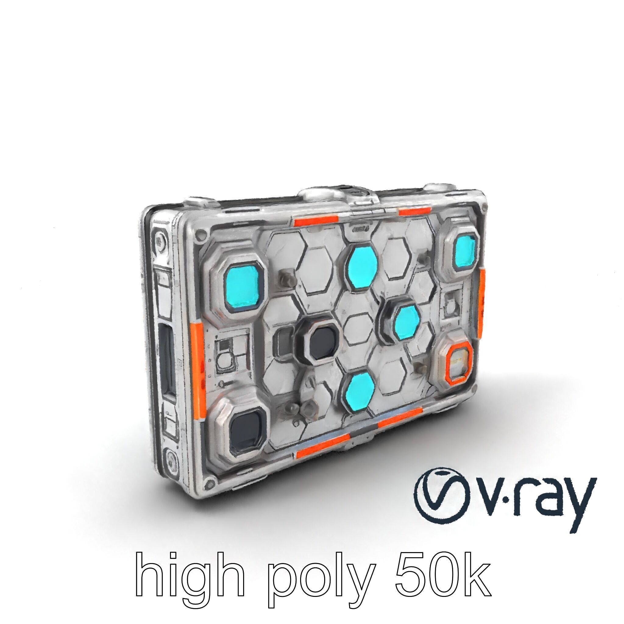 Futuristic Space Station Wall Module model pack Low-poly 3D model_2