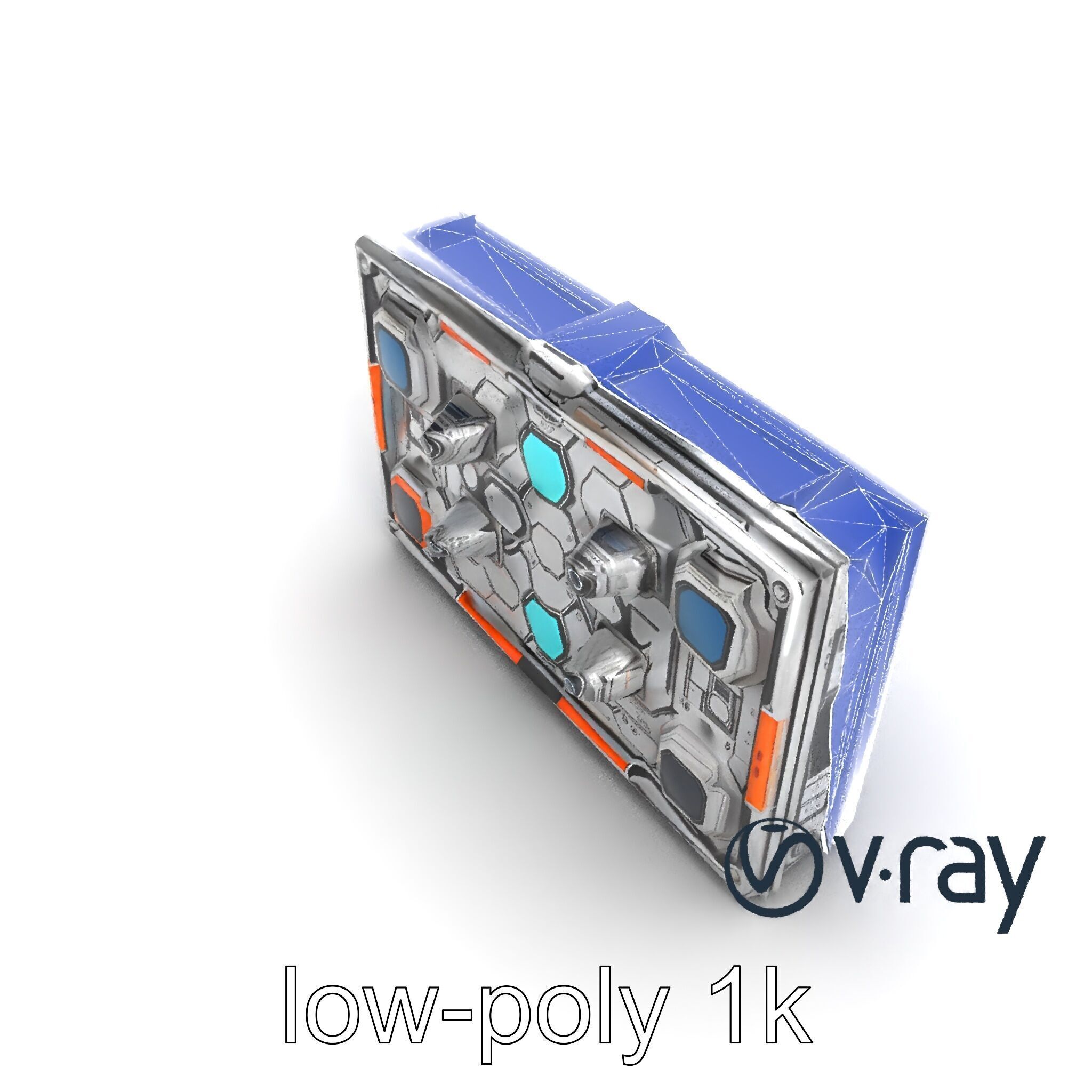 Futuristic Space Station Wall Module model pack Low-poly 3D model_27
