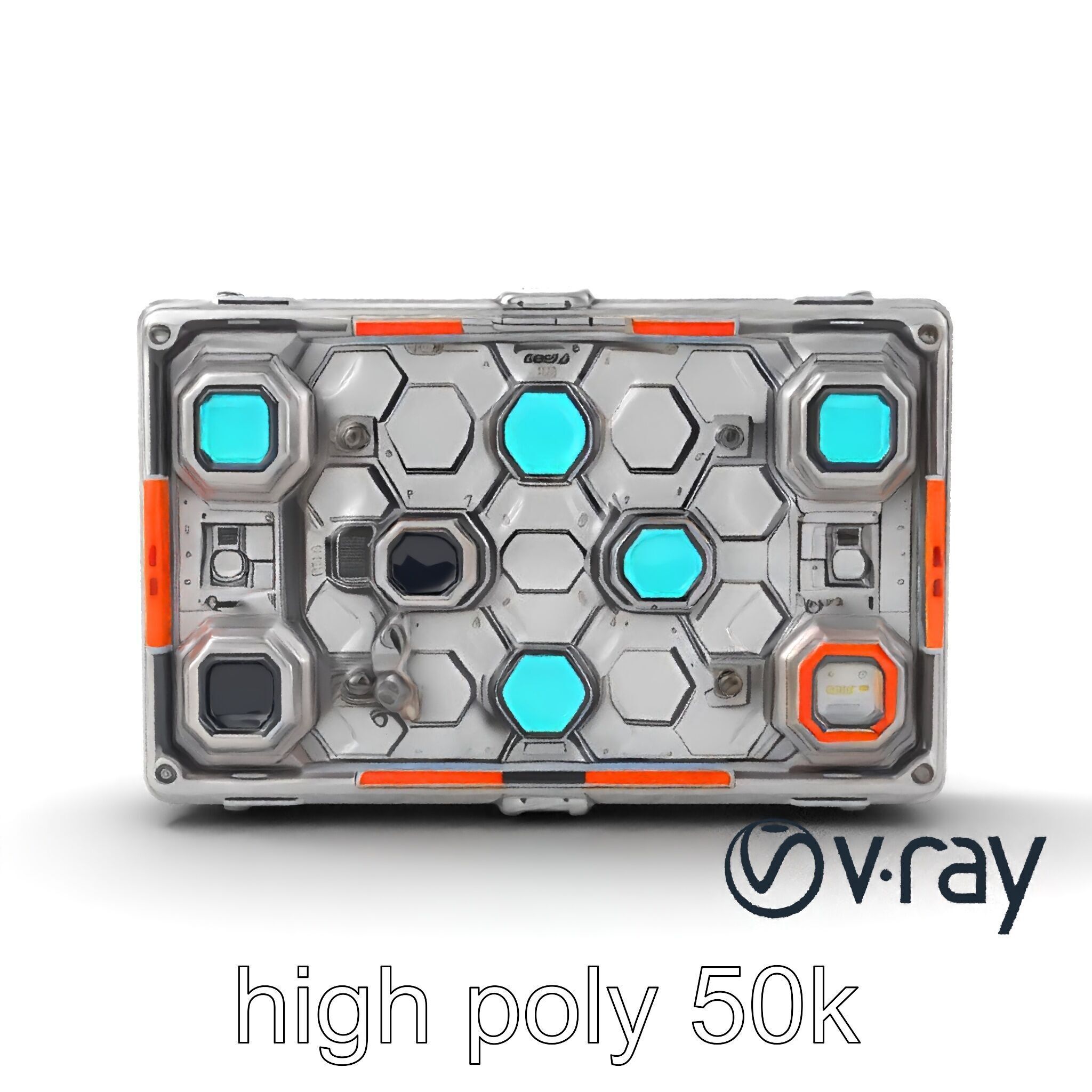 Futuristic Space Station Wall Module model pack Low-poly 3D model_24