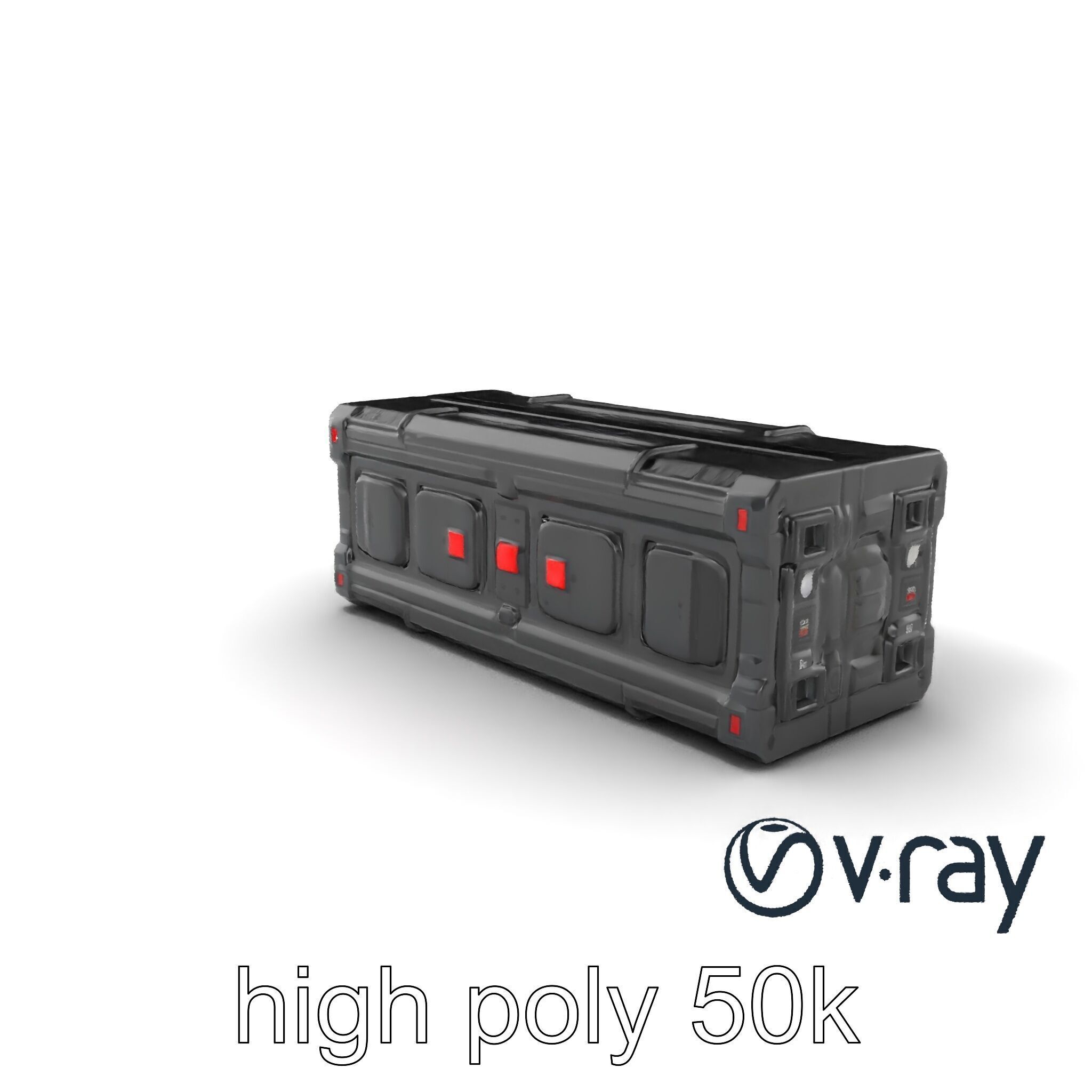 Spaceport Security Wall Section Model Pack Low-poly 3D model_2