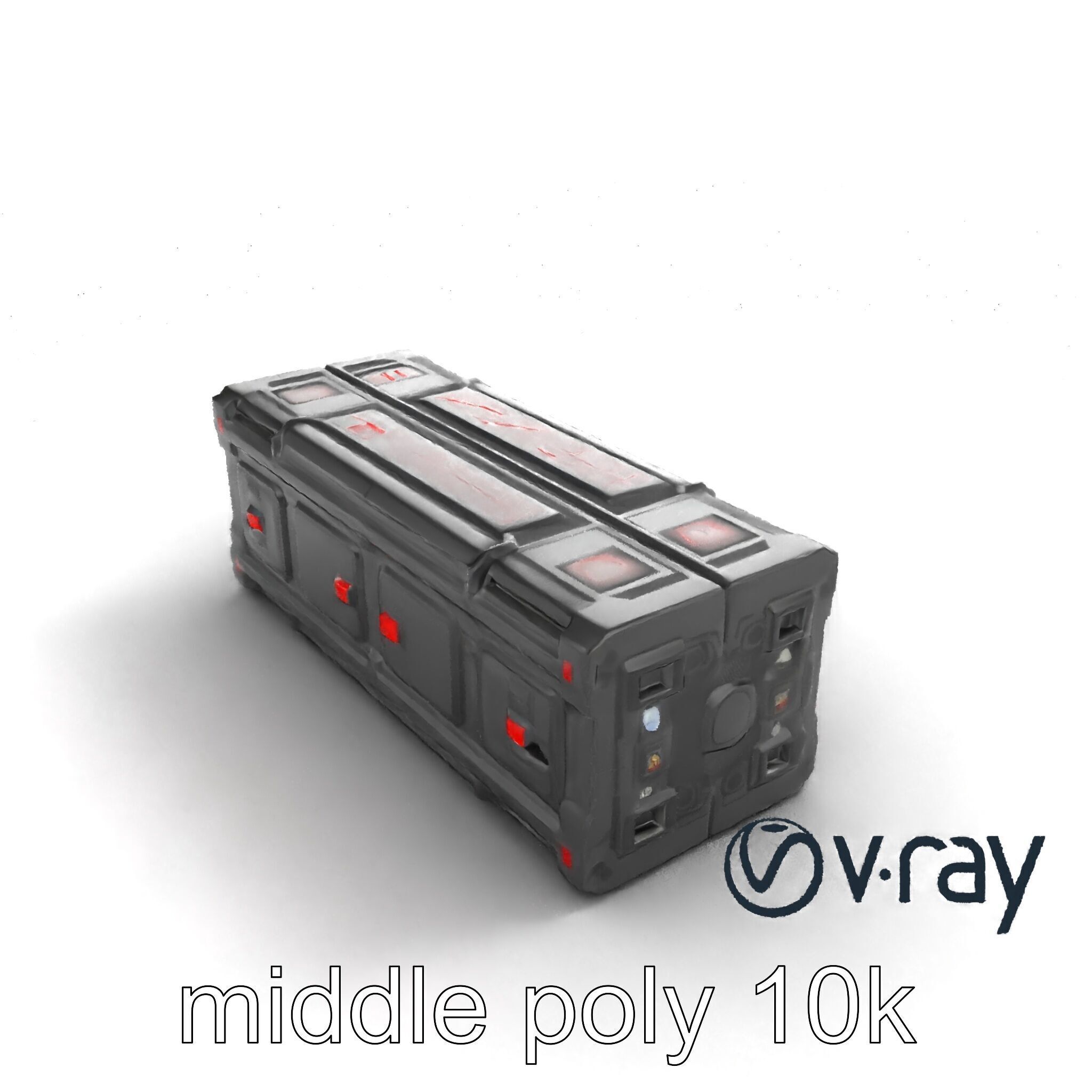 Spaceport Security Wall Section Model Pack Low-poly 3D model_8