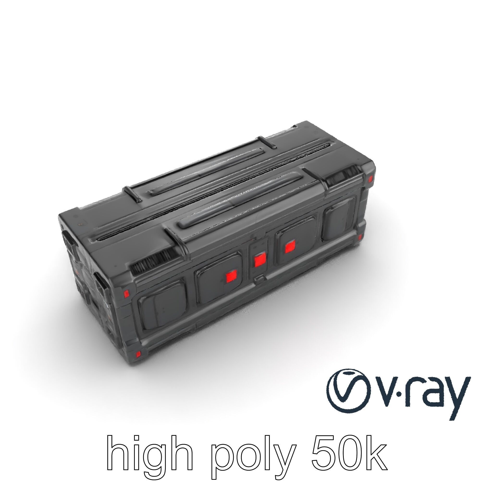 Spaceport Security Wall Section Model Pack Low-poly 3D model_25