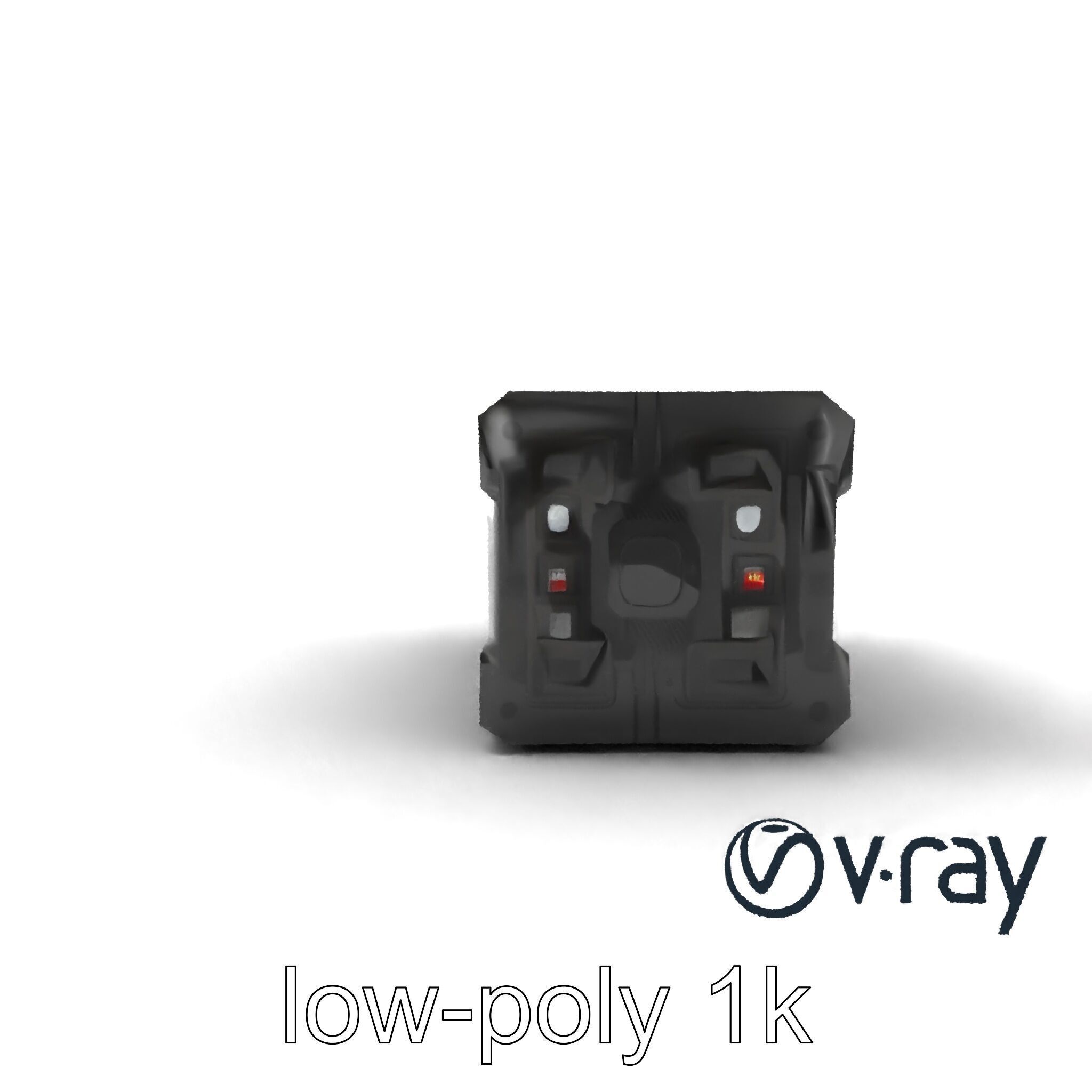 Spaceport Security Wall Section Model Pack Low-poly 3D model_15