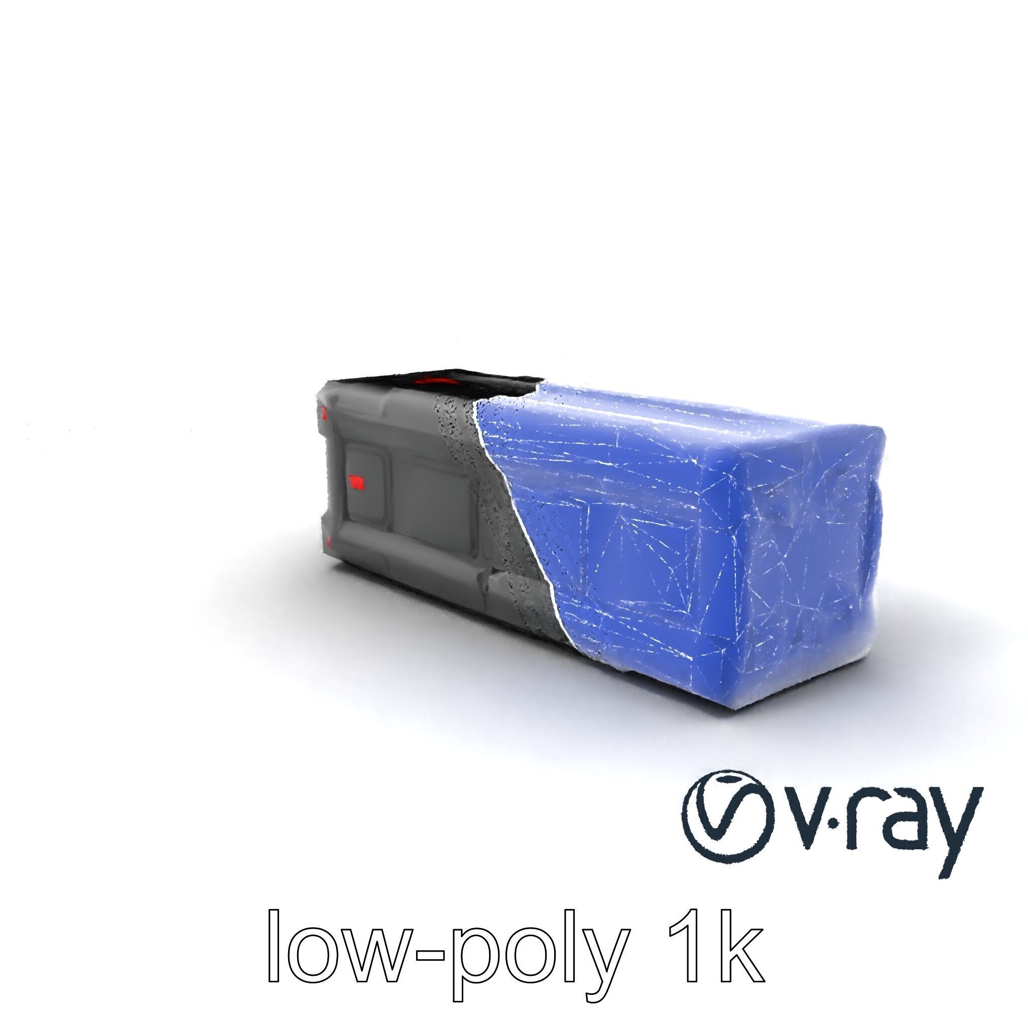 Spaceport Security Wall Section Model Pack Low-poly 3D model_7