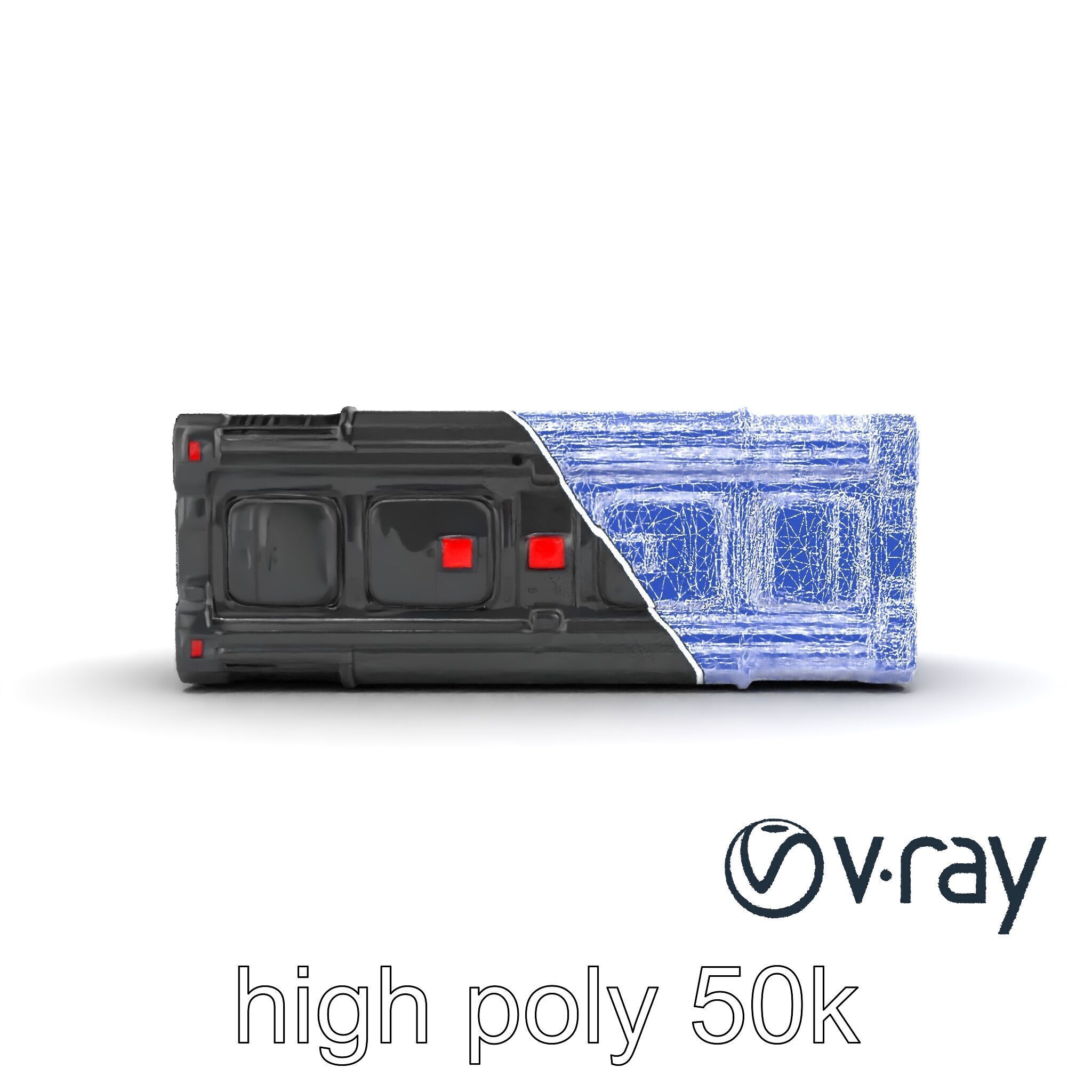 Spaceport Security Wall Section Model Pack Low-poly 3D model_31