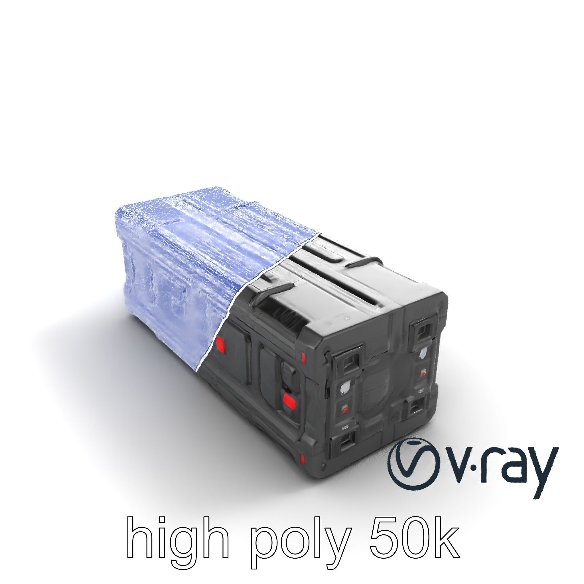 Spaceport Security Wall Section Model Pack Low-poly 3D model_17