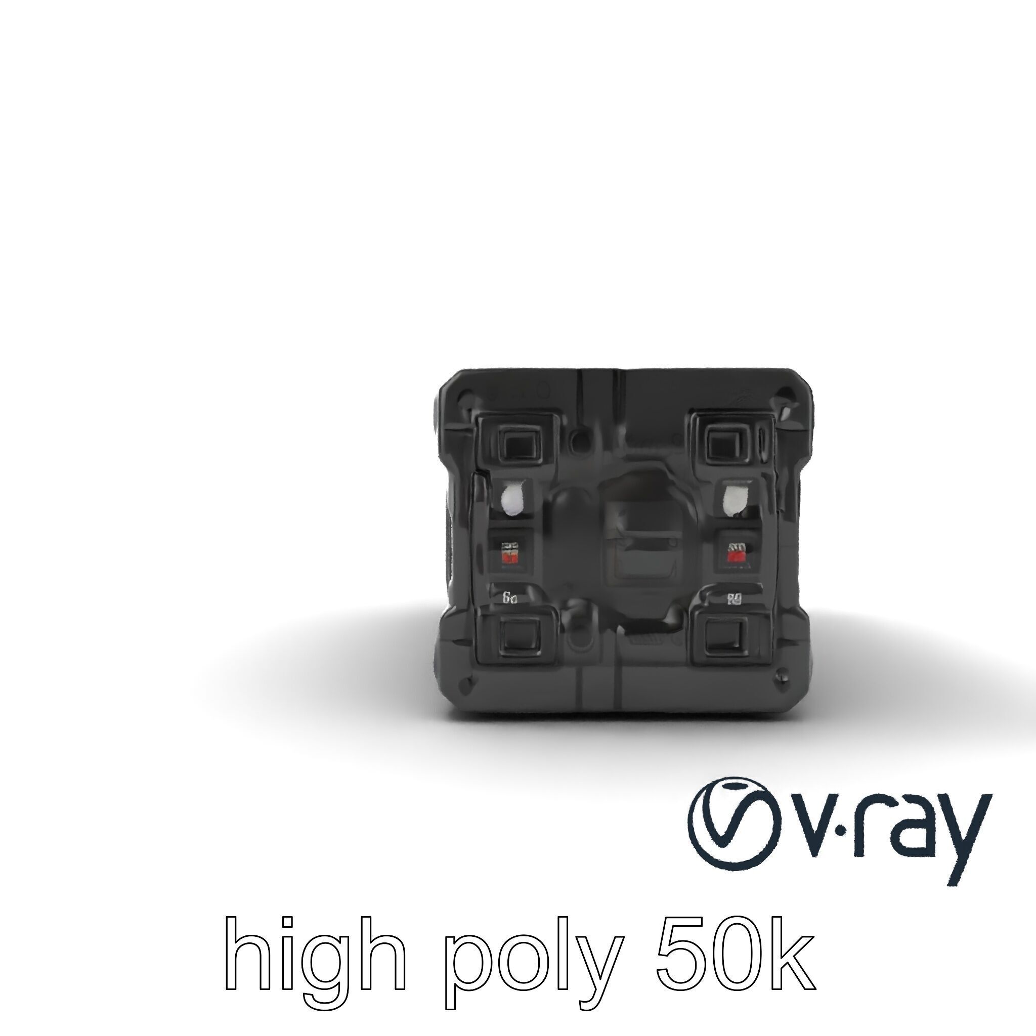 Spaceport Security Wall Section Model Pack Low-poly 3D model_12