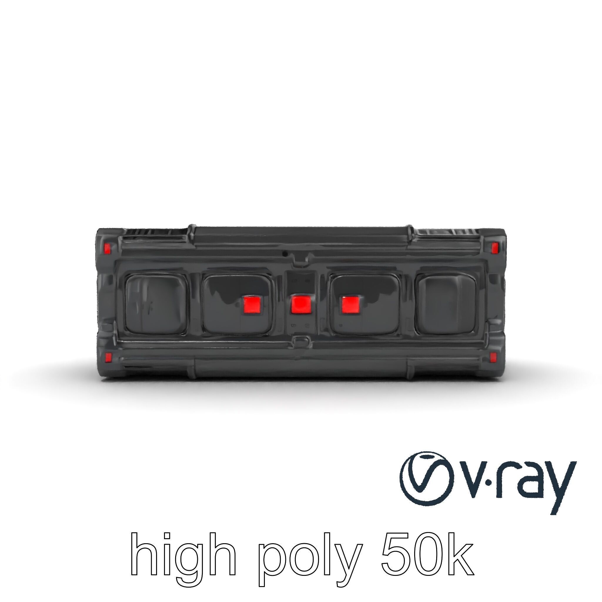 Spaceport Security Wall Section Model Pack Low-poly 3D model_26