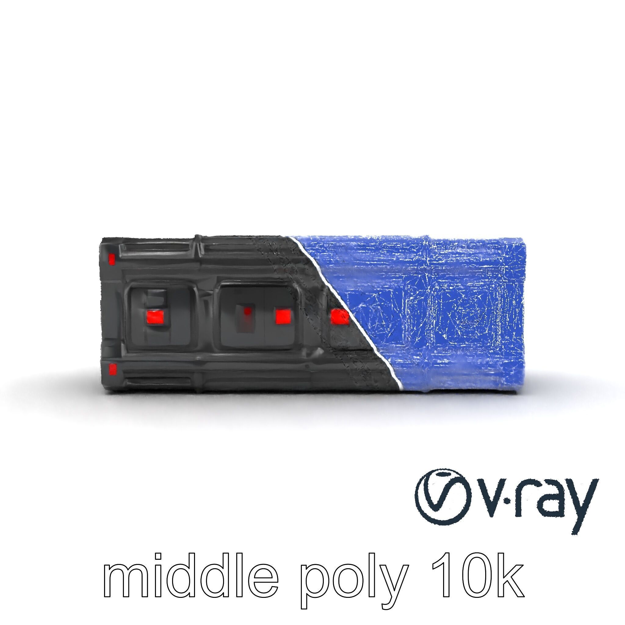 Spaceport Security Wall Section Model Pack Low-poly 3D model_29