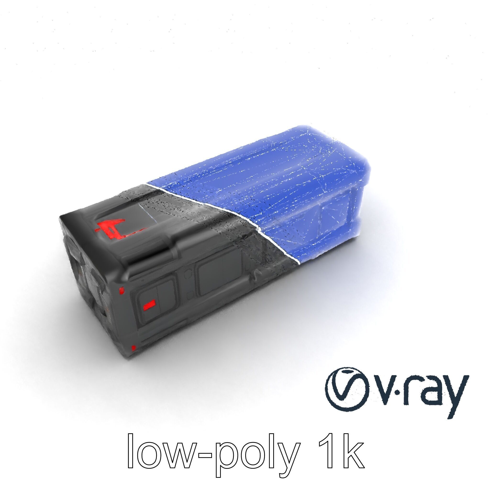 Spaceport Security Wall Section Model Pack Low-poly 3D model_20