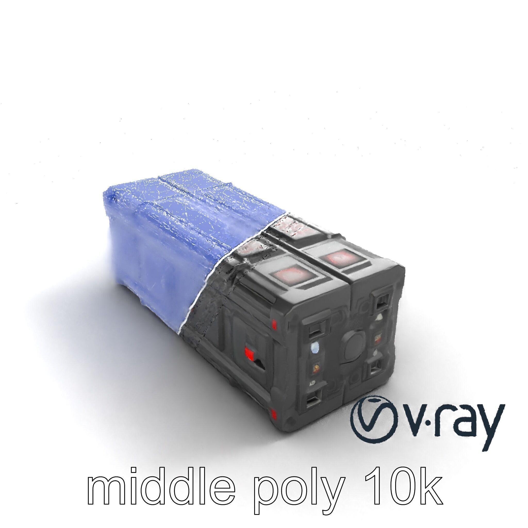 Spaceport Security Wall Section Model Pack Low-poly 3D model_27