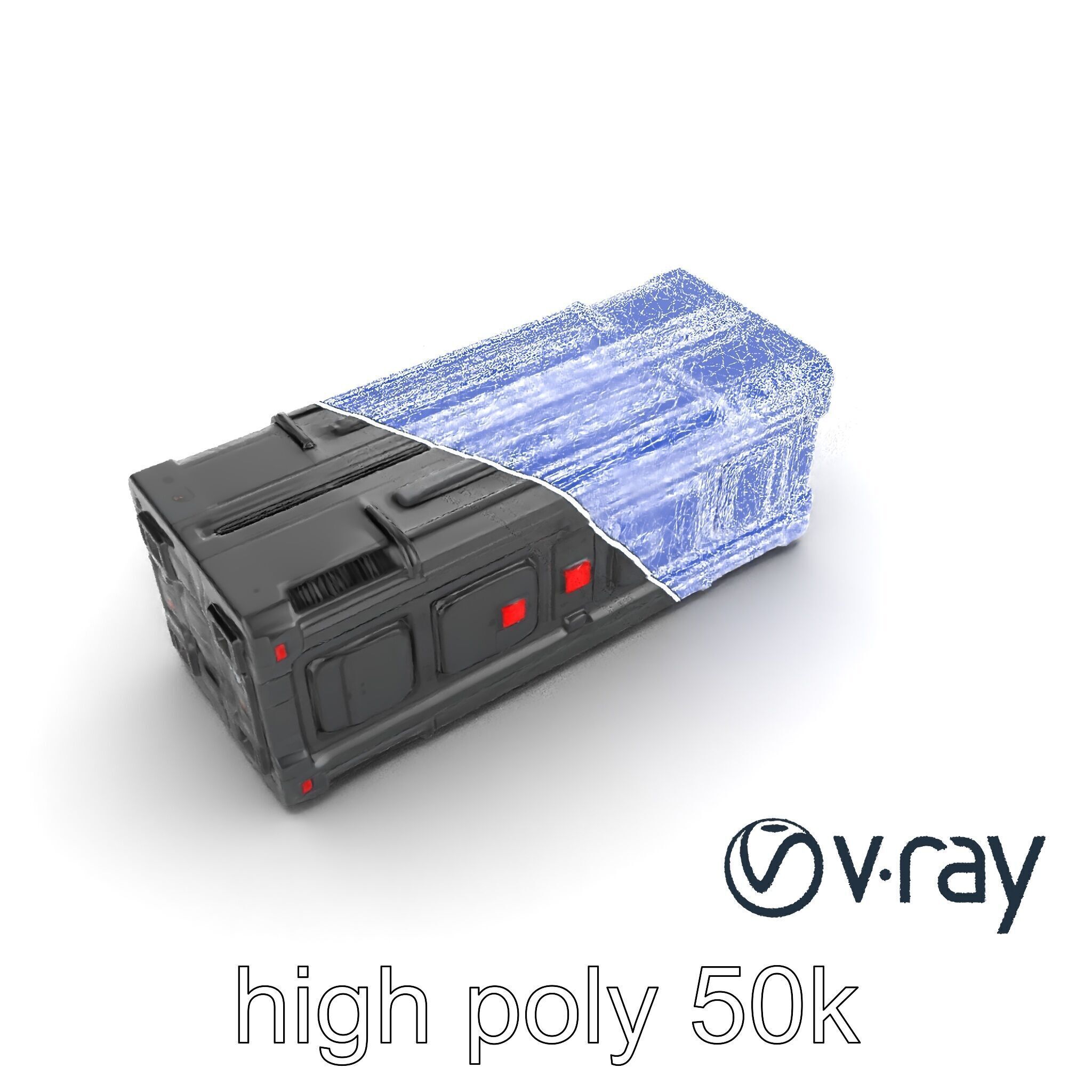 Spaceport Security Wall Section Model Pack Low-poly 3D model_32