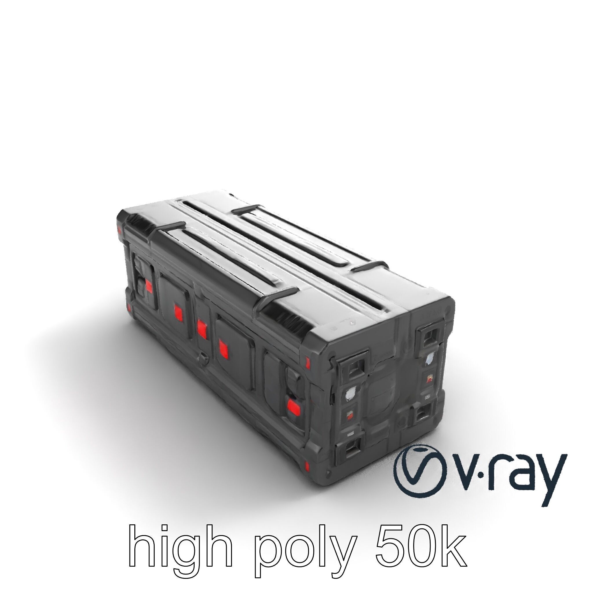 Spaceport Security Wall Section Model Pack Low-poly 3D model_11